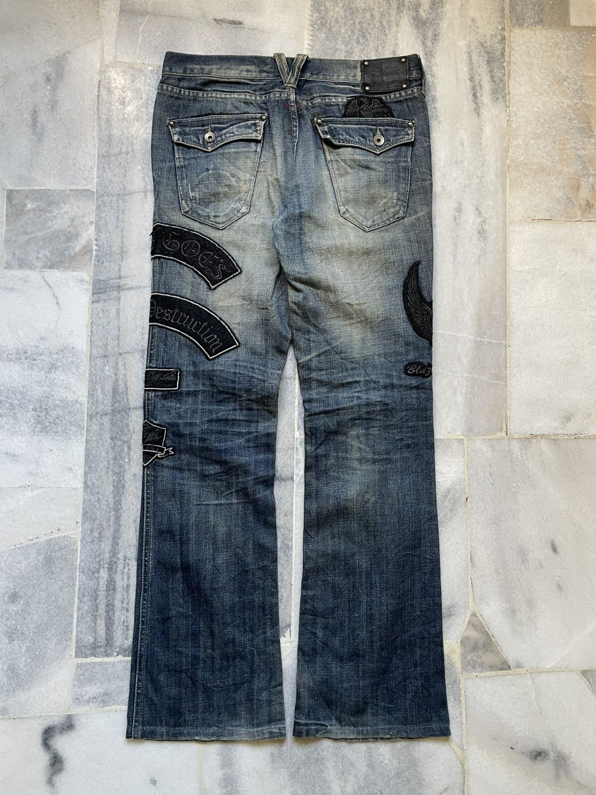 Le Grande Bleu (L.G.B.) Semantic Design LGB Style Flare Denim Pants Size US 31 - 2 Thumbnail
