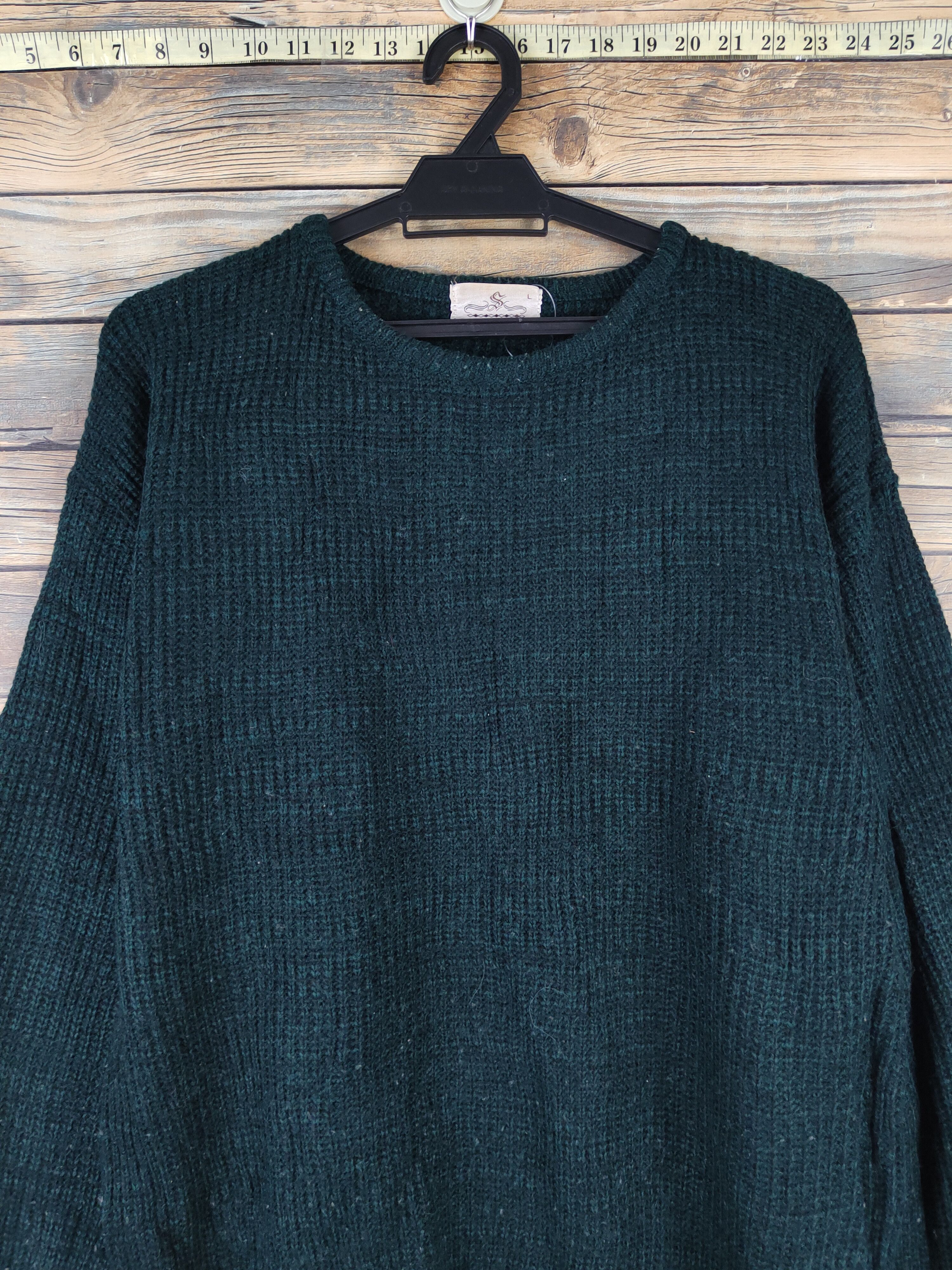 Vintage Spazio News Green Knitwear Sweatshirts #W2145 Size US M / EU 48-50 / 2 - 2 Thumbnail