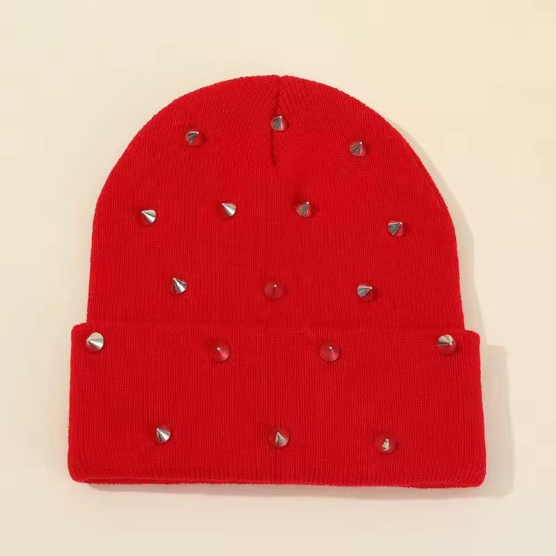 Japanese Brand Punk Rivet Beanie Hat Size ONE SIZE - 3 Thumbnail