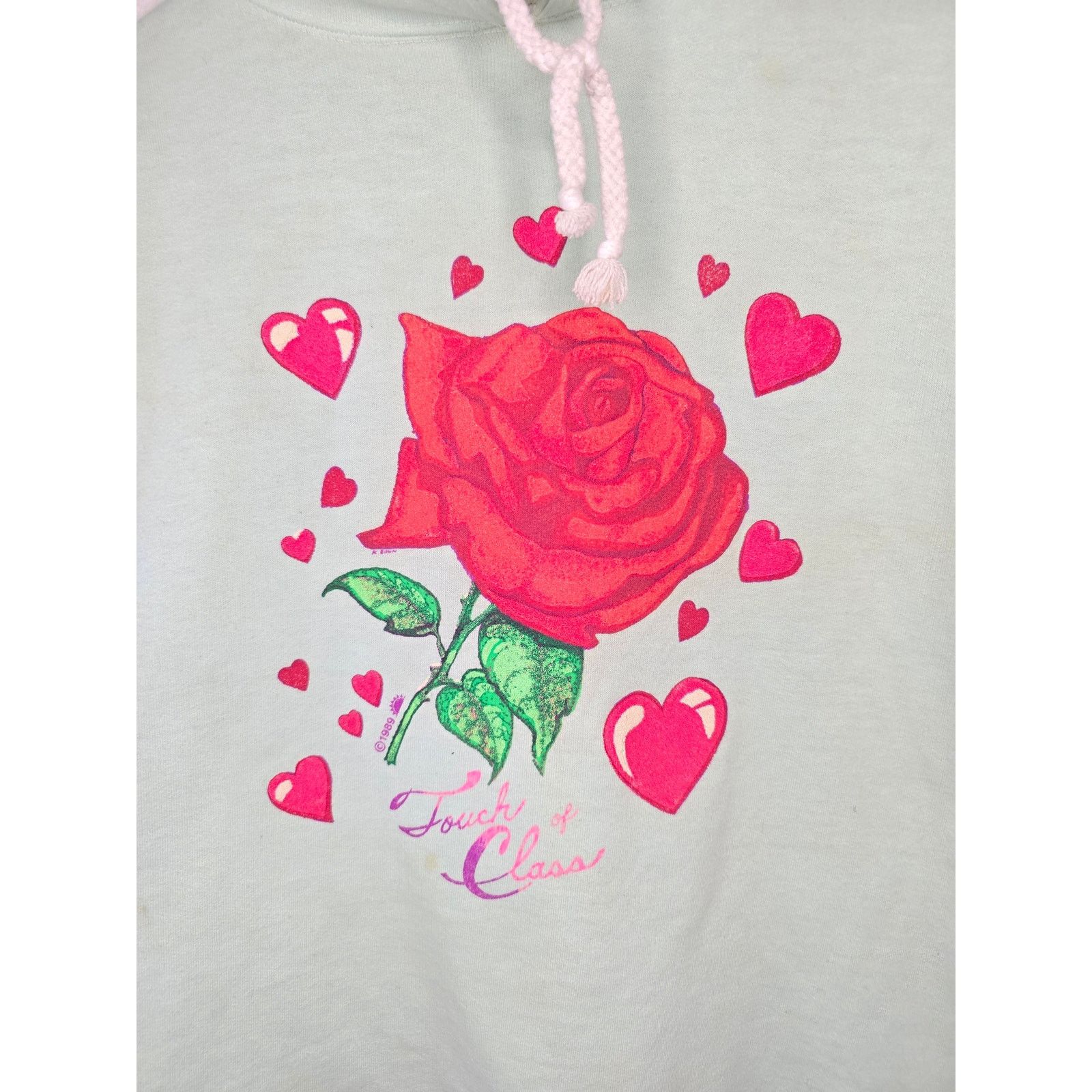 Vintage Vintage Womens Rose Sweatshirt M Touch Of Class 1989 80s Size M / US 6-8 / IT 42-44 - 2 Thumbnail