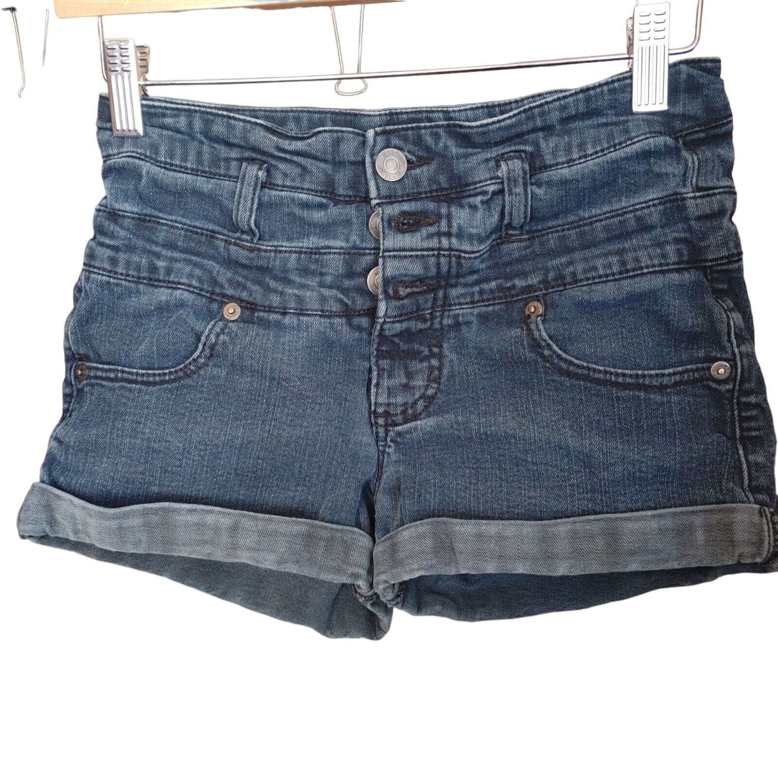 Mossimo Mossio Blue Jean Rolled Cuff HighRise SuperStretch Shorts Size 25" / US 0 / IT 36 - 1 Thumbnail