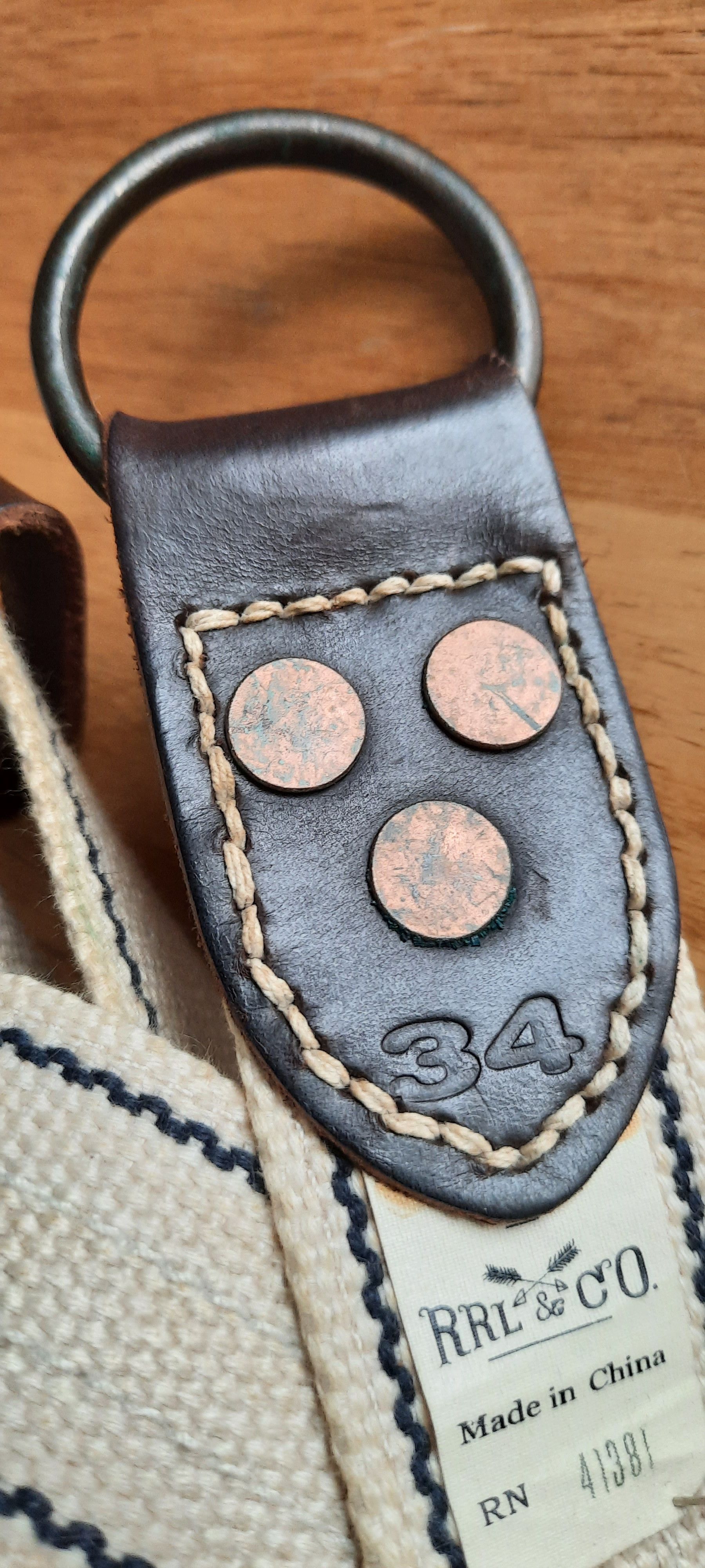 RRL Ralph Lauren RRL RALPH LAUREN Canvas Belt O-Ring Hook 34 Size 34 - 5 Thumbnail