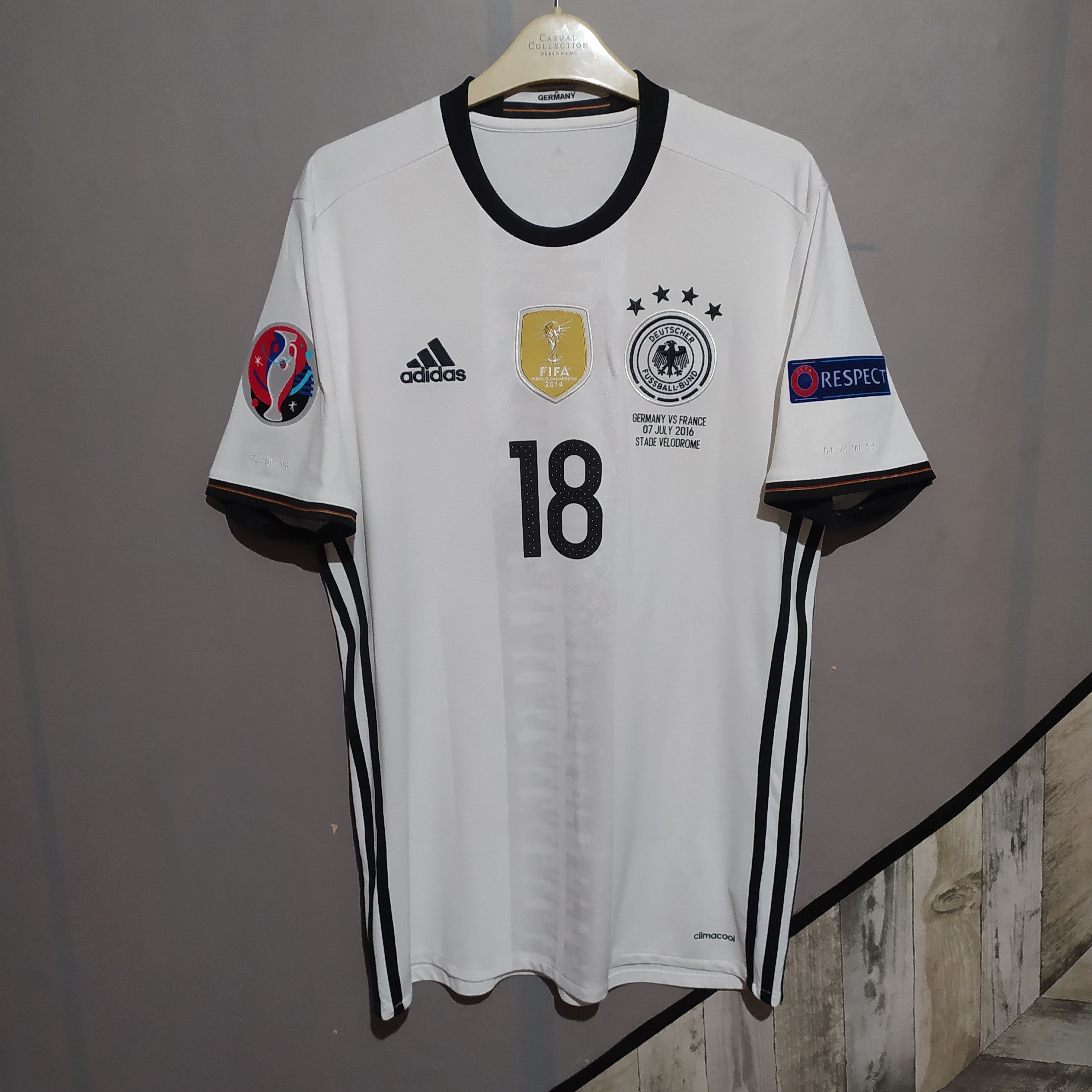 Adidas Adidas x Germany 2016 #18 Kroos Home Jersey Shirt Size US M / EU 48-50 / 2 - 1 Thumbnail