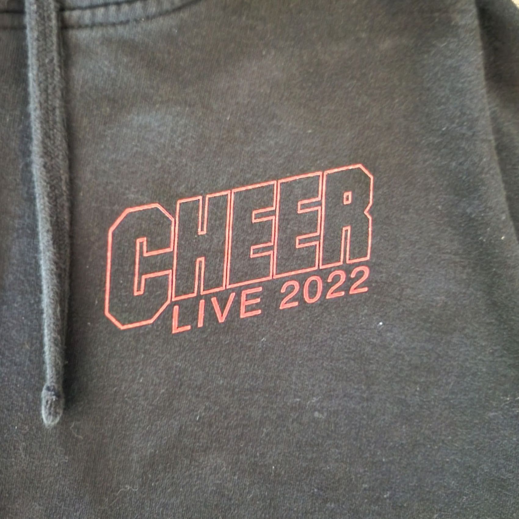 Vintage Cheer Live Tour 2022 Hoodie Large Black Double Sided Concert Merch Mens Pullover Hooded Pockets Graphic Print Logo Size US L / EU 52-54 / 3 - 4 Thumbnail