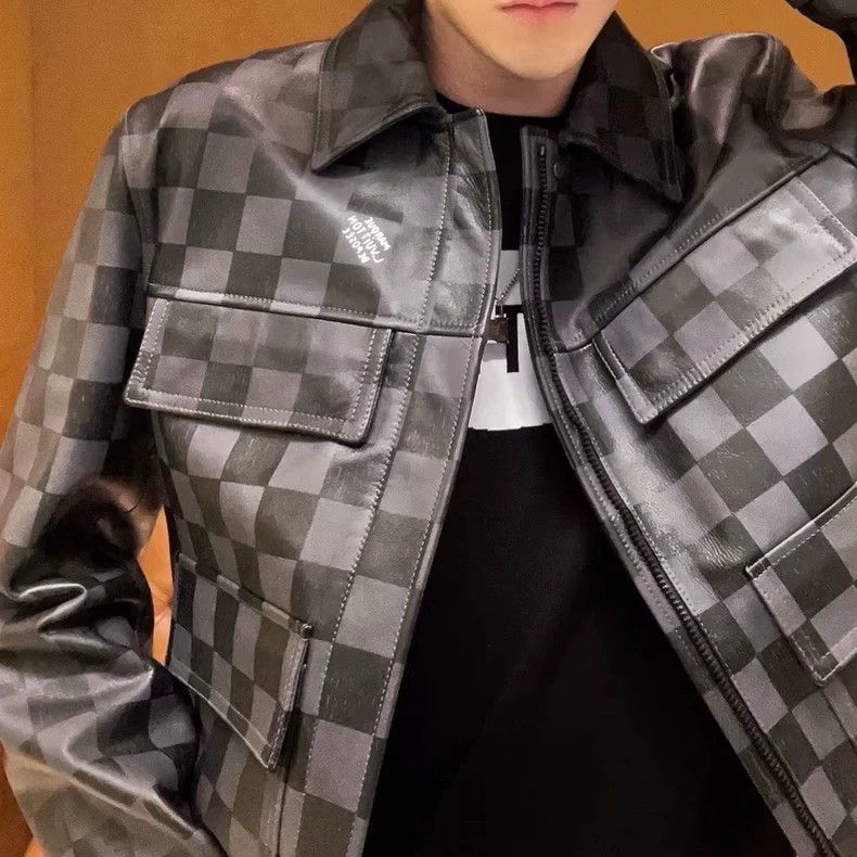 Louis Vuitton Louis Vuitton Checkerboard leather jacket Size US L / EU 52-54 / 3 - 6 Thumbnail