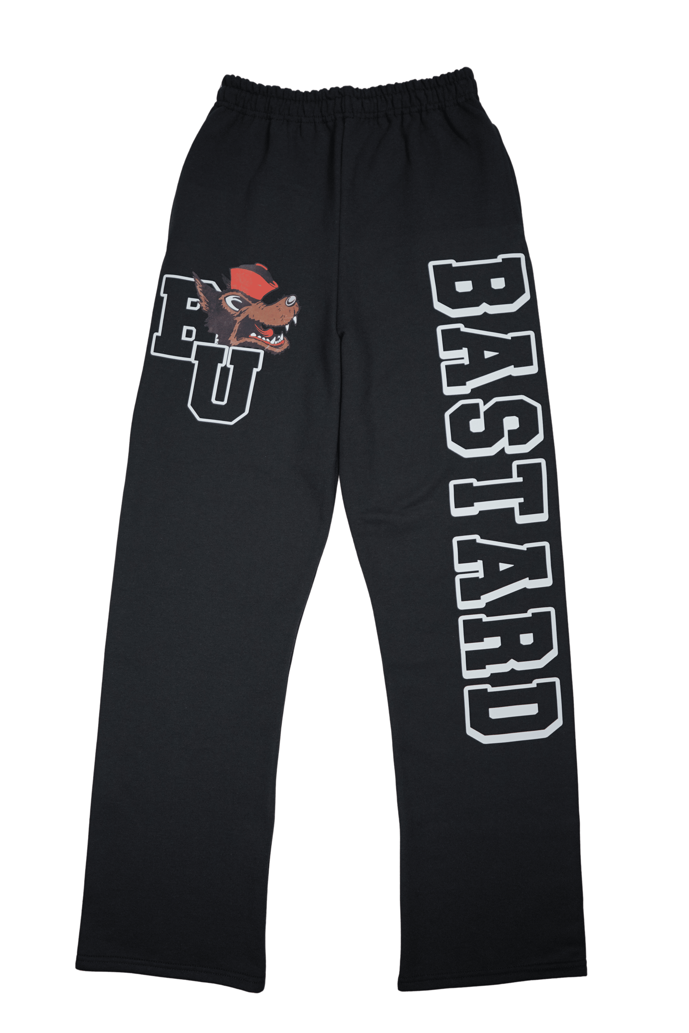 Japanese Brand × Vintage Black Bastard University Sweatpants Size US 32 / EU 48 - 1 Thumbnail