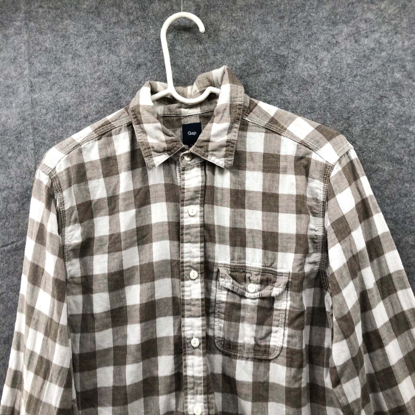 Gap Gap Shirt Mens M Tan Beige Long Sleeve Button Up Cotton Size US M / EU 48-50 / 2 - 3 Thumbnail