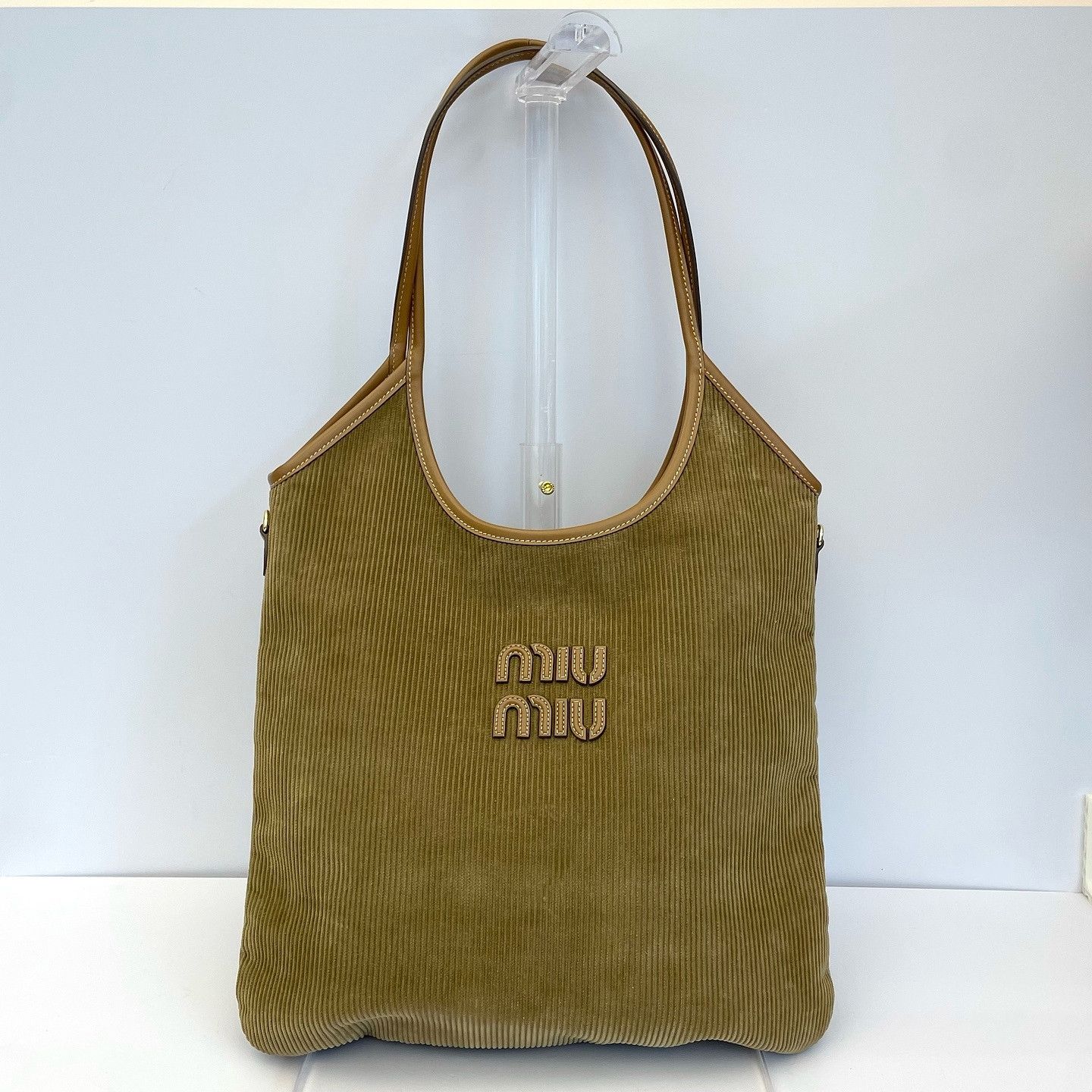 Miu Miu Miu Miu Ivy Corduroy Tote Bag Brown Size ONE SIZE - 1 Thumbnail
