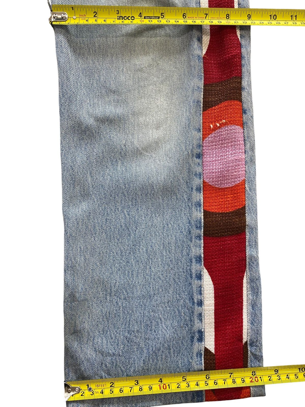 Levi's Levi’s Light Wash Abstract Lines Style Straight Leg Jeans Size US 30 / EU 46 - 9 Thumbnail
