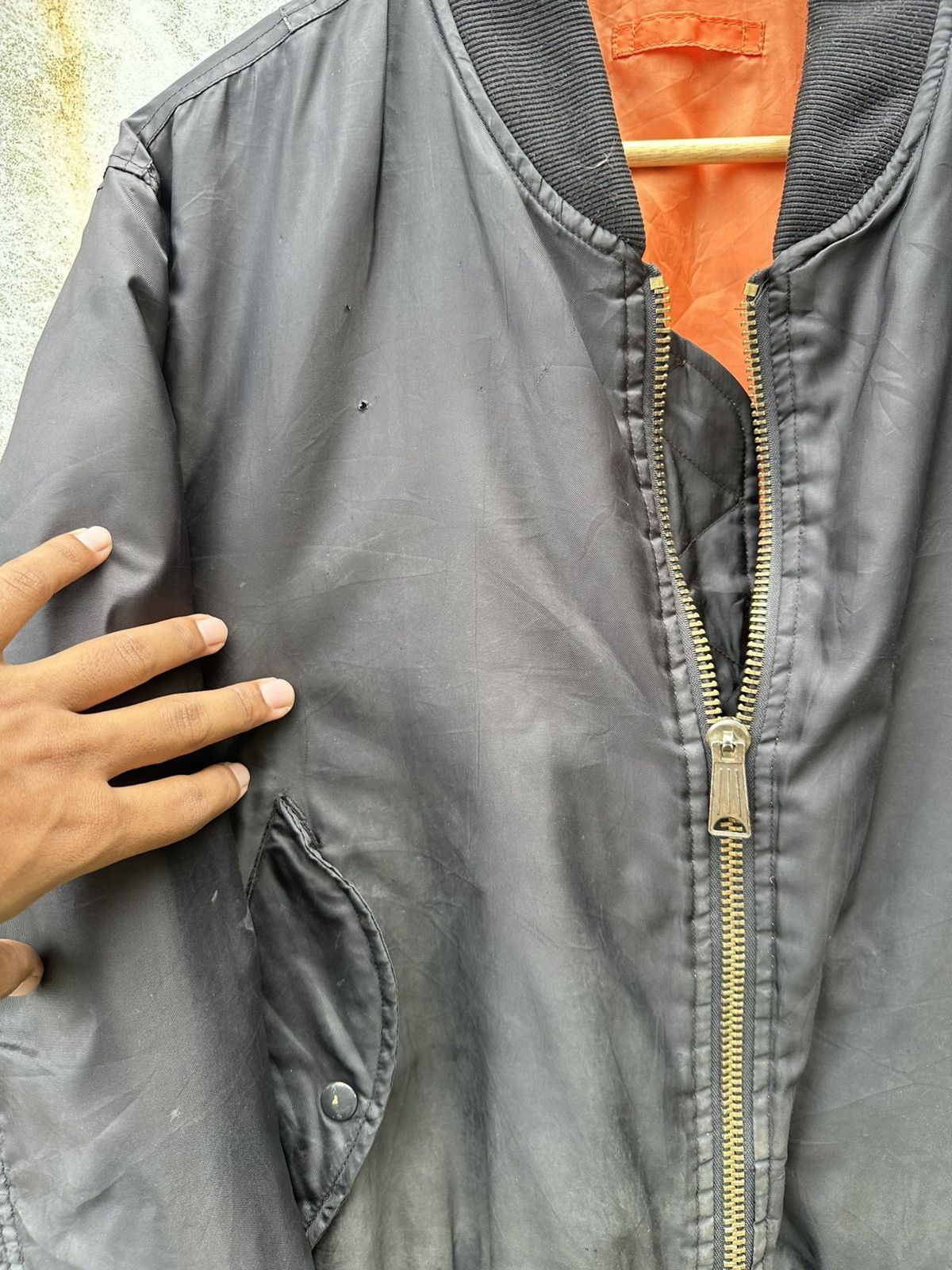 Vintage 👹Vintage THRASHED MA-1 Man Intermediate Bomber Jacket Size US M / EU 48-50 / 2 - 9 Thumbnail
