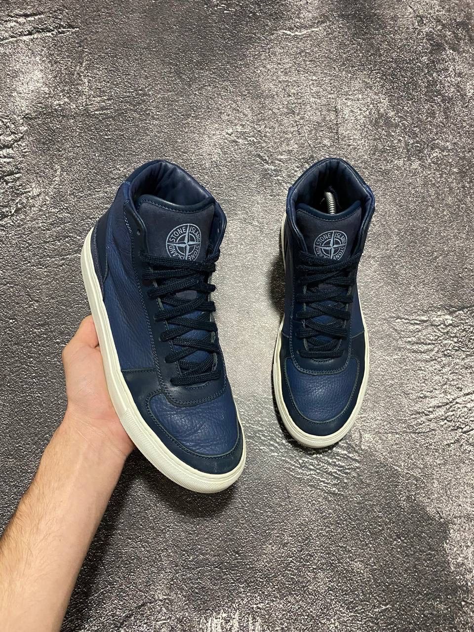 Archival Clothing x Stone Island Diemme Hi-Top Vintage Shoes Sneakers in Blue, Men's (Size 8.5)