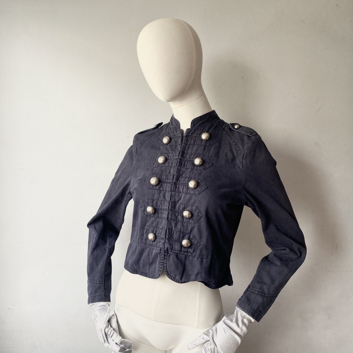 Vintage AvantGarde military alt Y2K indie sleaze cropped jacket Size S / US 4 / IT 40 - 2 Thumbnail