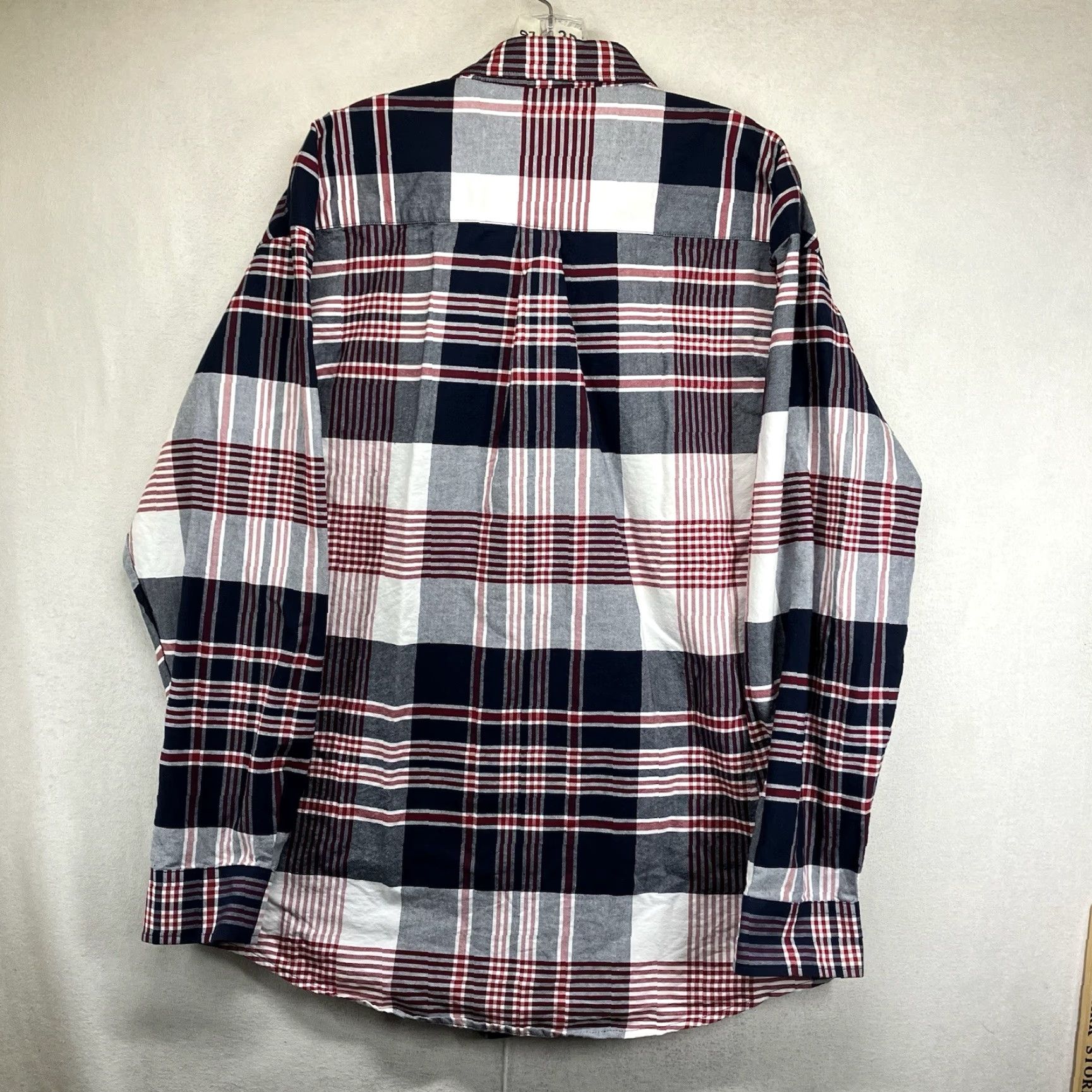 Wrangler VINTAGE Wrangler Shirt Men Large Plaid Western Button-Up 90s Retro Casual Cotton Navy Red White Size US L / EU 52-54 / 3 - 2 Thumbnail