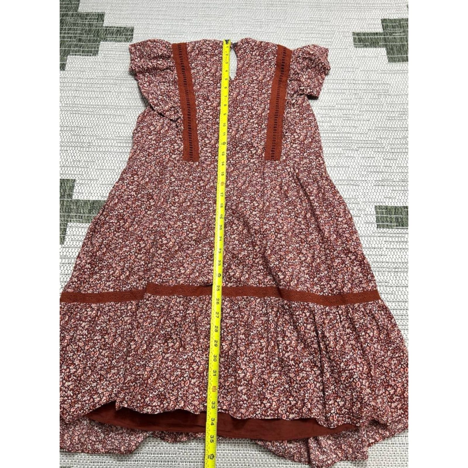 Madewell Madewell Dress Womens Small Brown Floral Cotton Blend Blouson Size S / US 4 / IT 40 - 7 Thumbnail