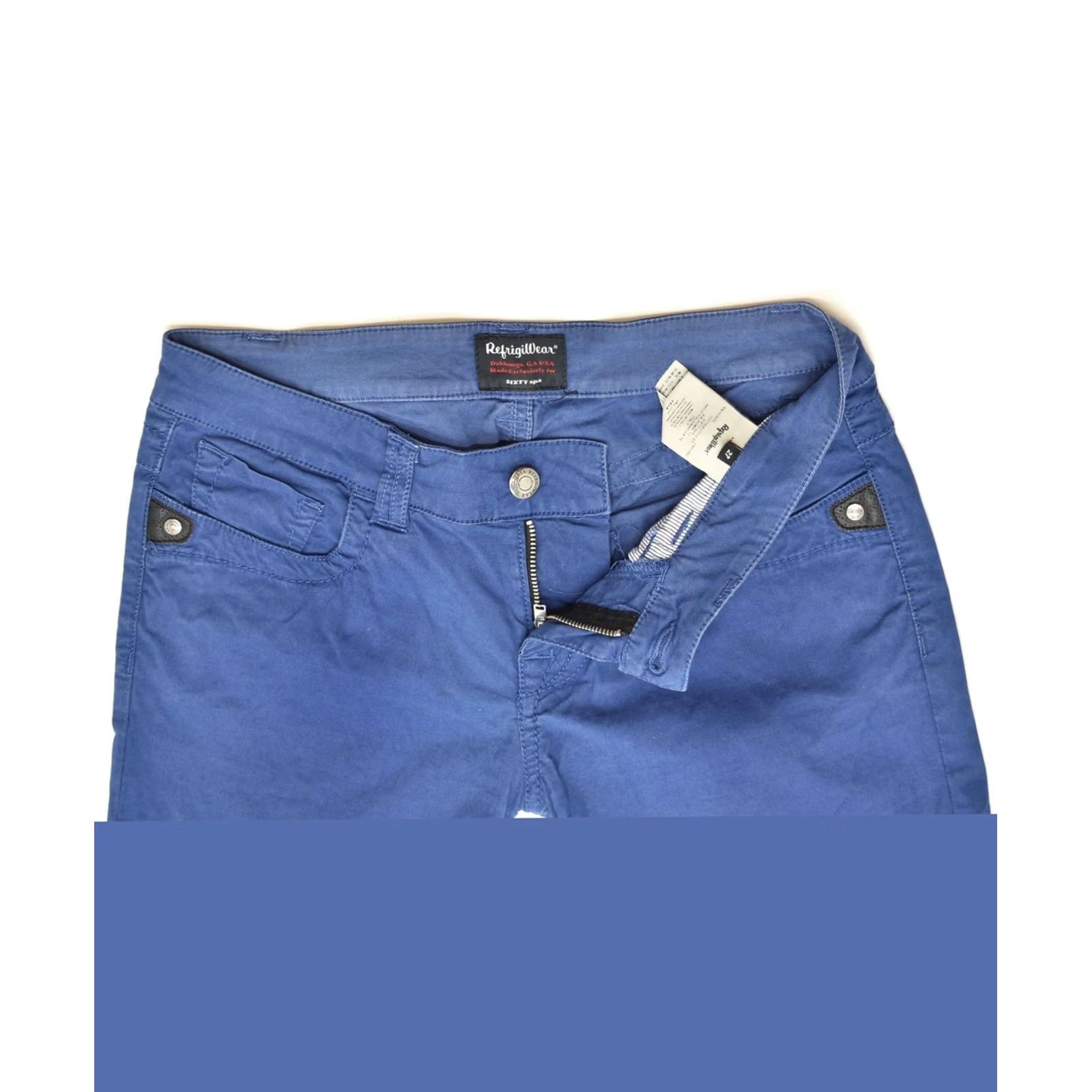 Refrigiwear REFRIGIWEAR Womens Slim Casual Trousers Blue Cotton Classic W27 L28 Size 27" / US 4 / IT 40 - 3 Thumbnail