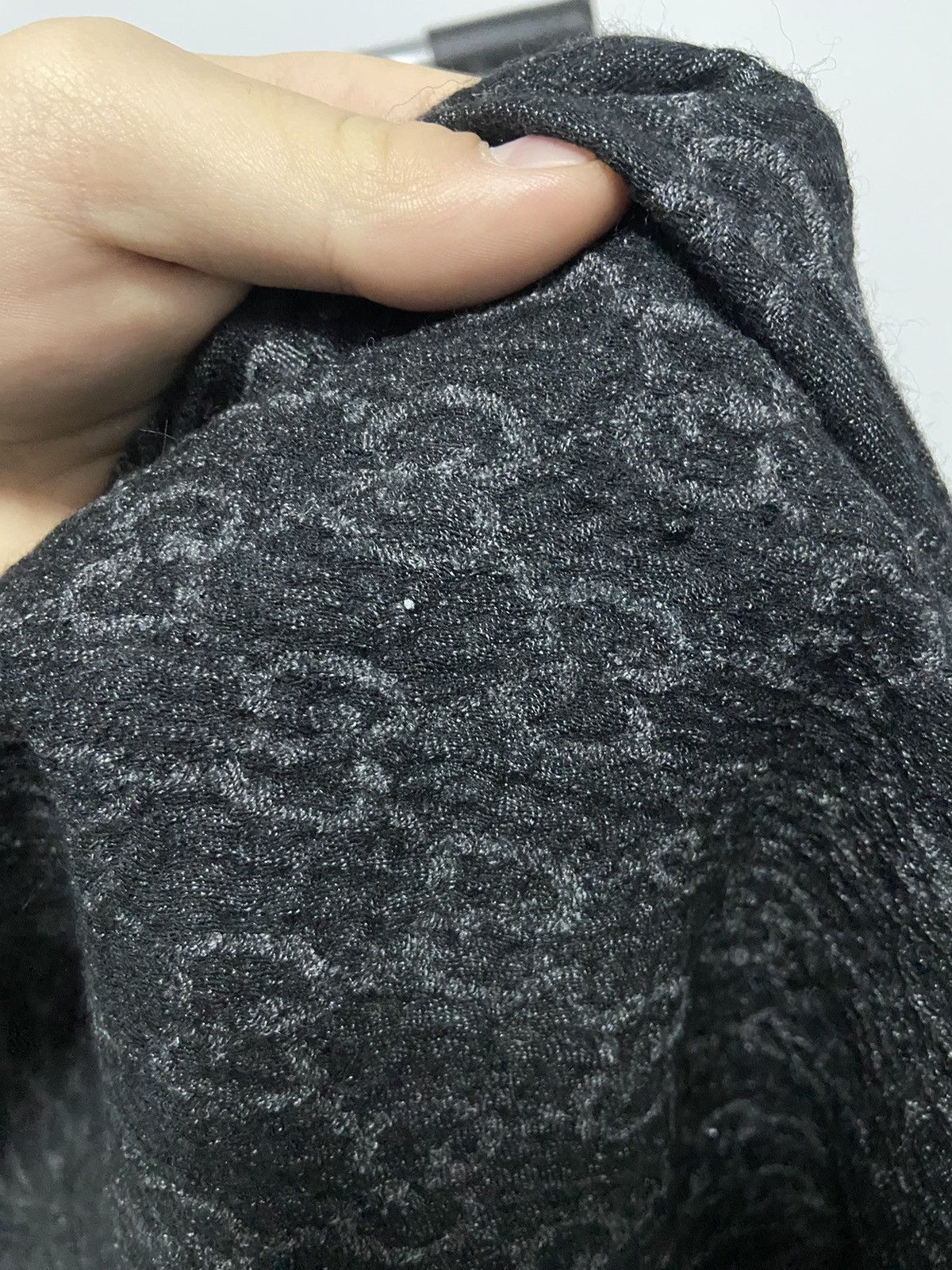 Gucci × Vintage Gucci big scarf monogram vintage logo silk linen wool Size ONE SIZE - 10 Thumbnail