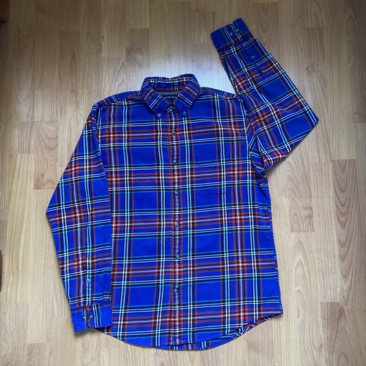 Lands' End Lands’ End Plaid Flannel Button Up Shirt Men’s Medium Size US M / EU 48-50 / 2 - 1 Thumbnail