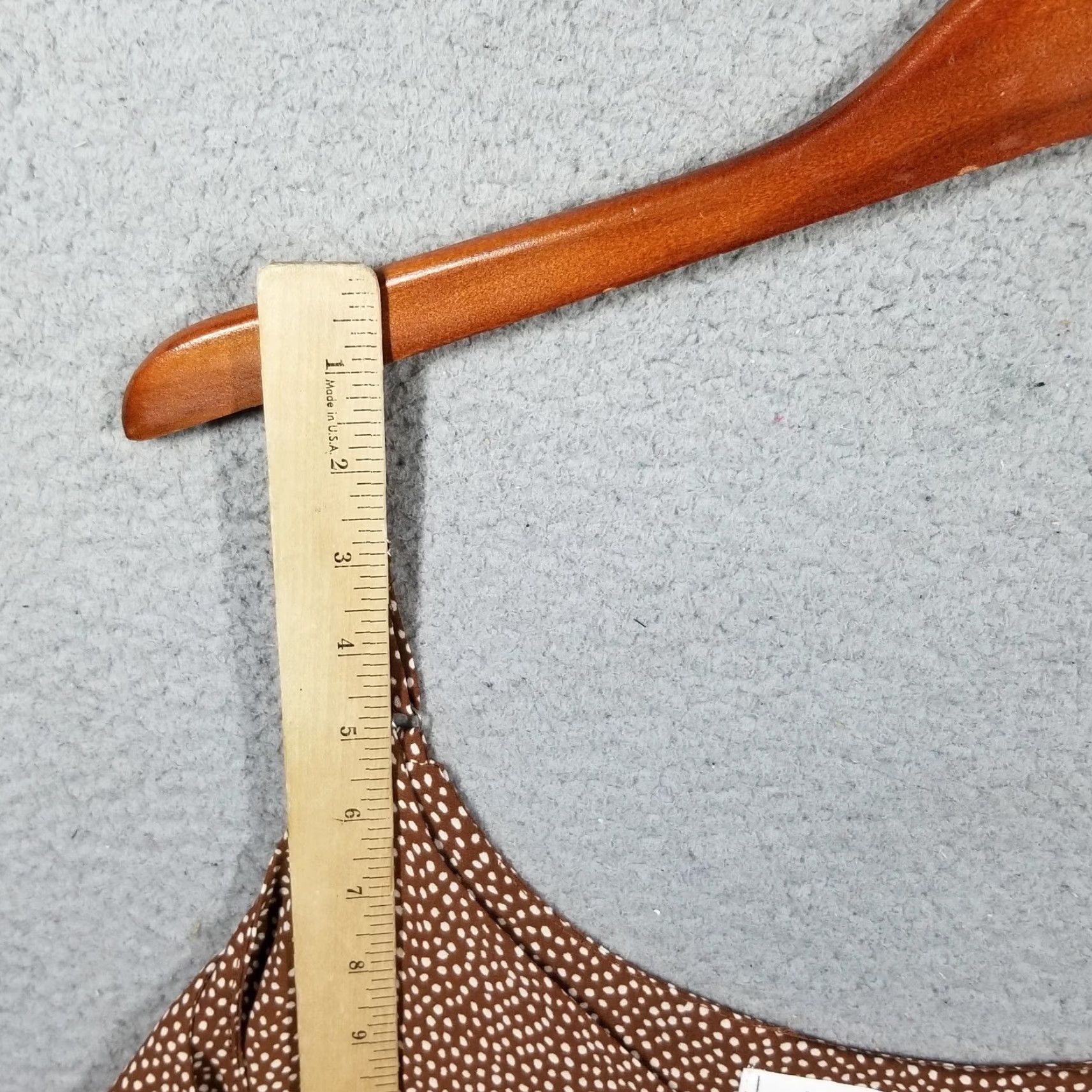 Anthropologie VINTAGE Anthropologie MINE Women's Tank Top Sleeveless Spaghetti Strap Brown Polka Dot Basic 2010s Large Size L / US 10 / IT 46 - 3 Thumbnail