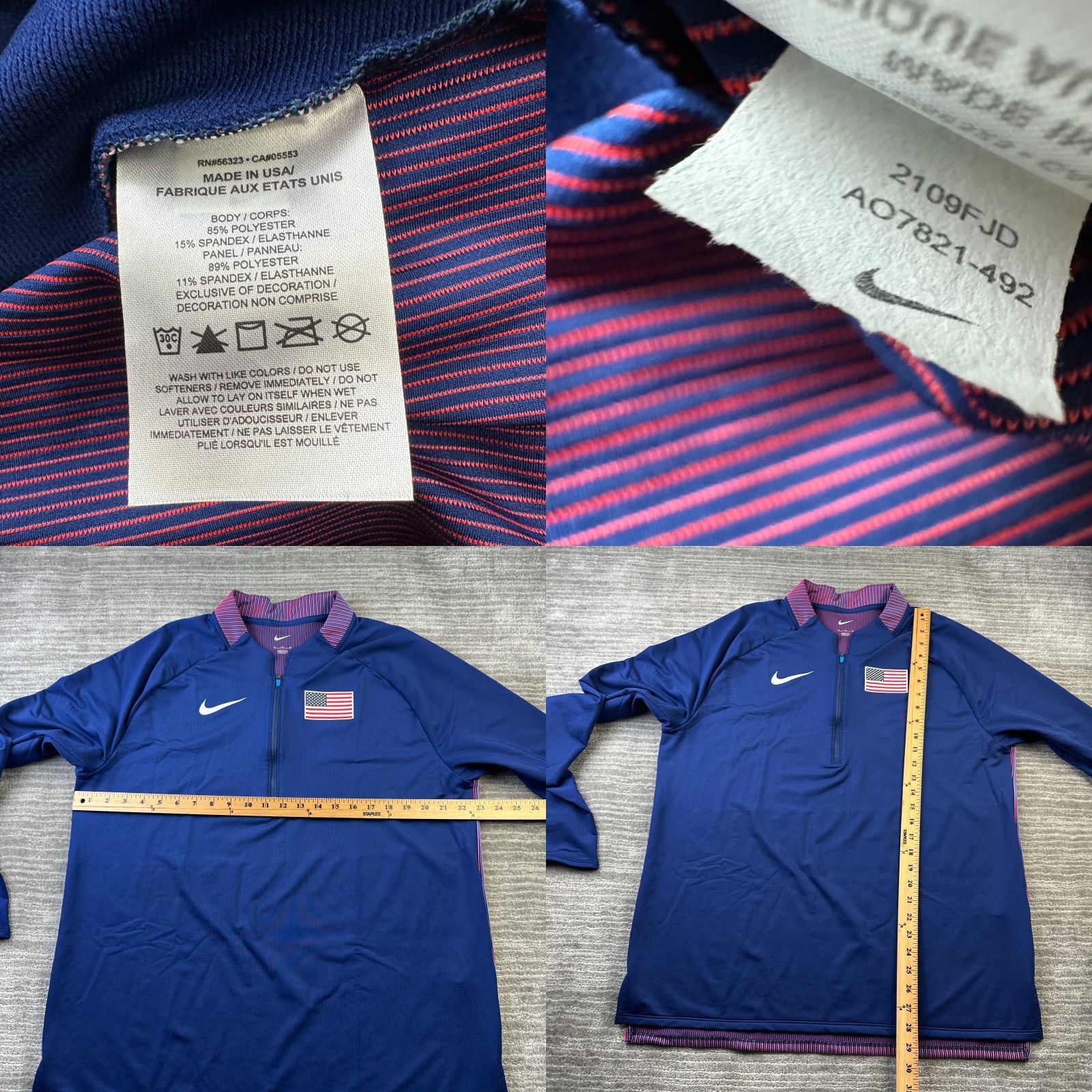 Nike Nike Pro Elite Jersey Mens XL 2023 Half Zip Track Made In USA Size US XL / EU 56 / 4 - 8 Thumbnail