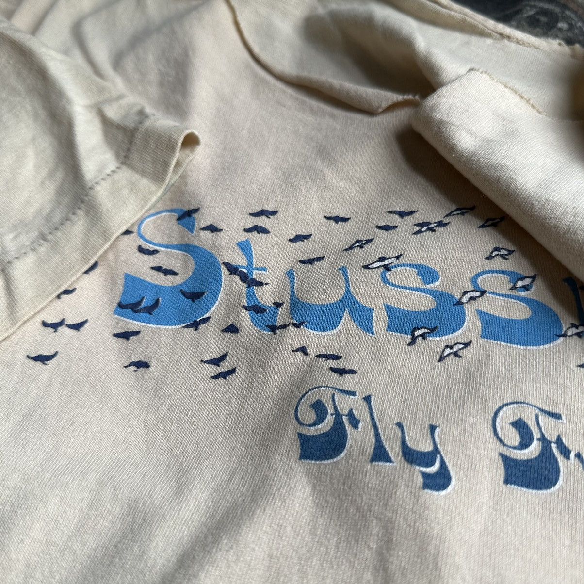 Stussy Rare Vintage 90s Stussy Chopped Fly Free Logo Skate Tee Size US XL / EU 56 / 4 - 6 Thumbnail