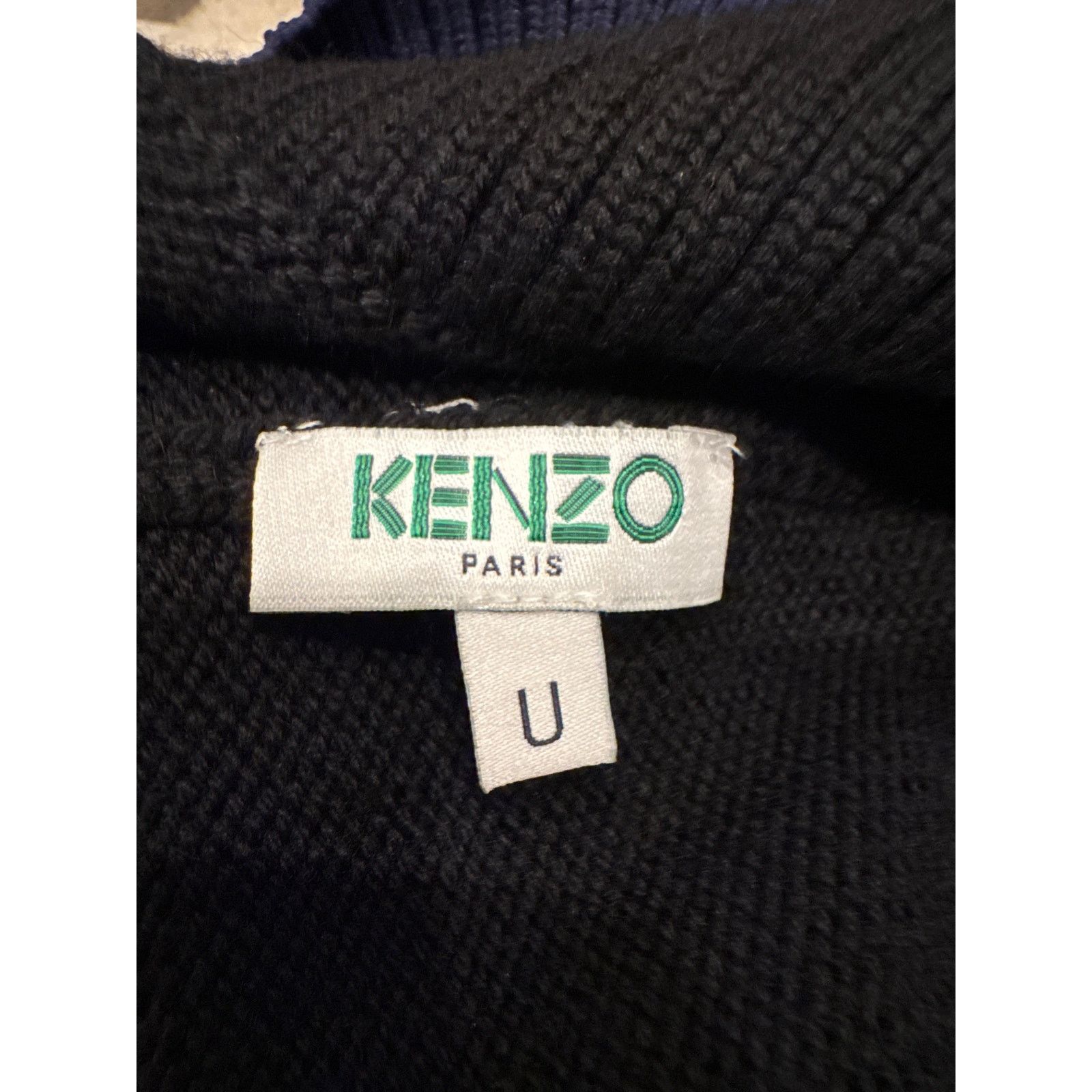 Kenzo Tiger head Black Beanie with Blue Stripe Kenzo Tiger head Black Beanie with Blue Stripe main image 3