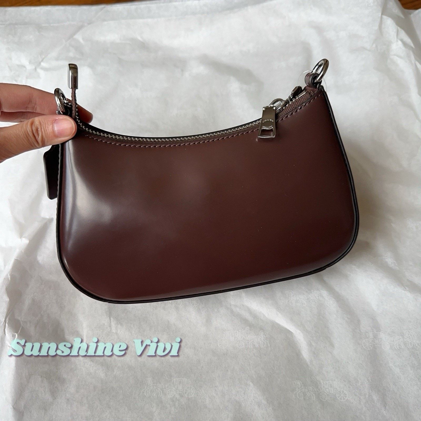 Coach NWT Coach Teri Mini Bag Spazzolato Leather CW310 Maple Size ONE SIZE - 8 Thumbnail