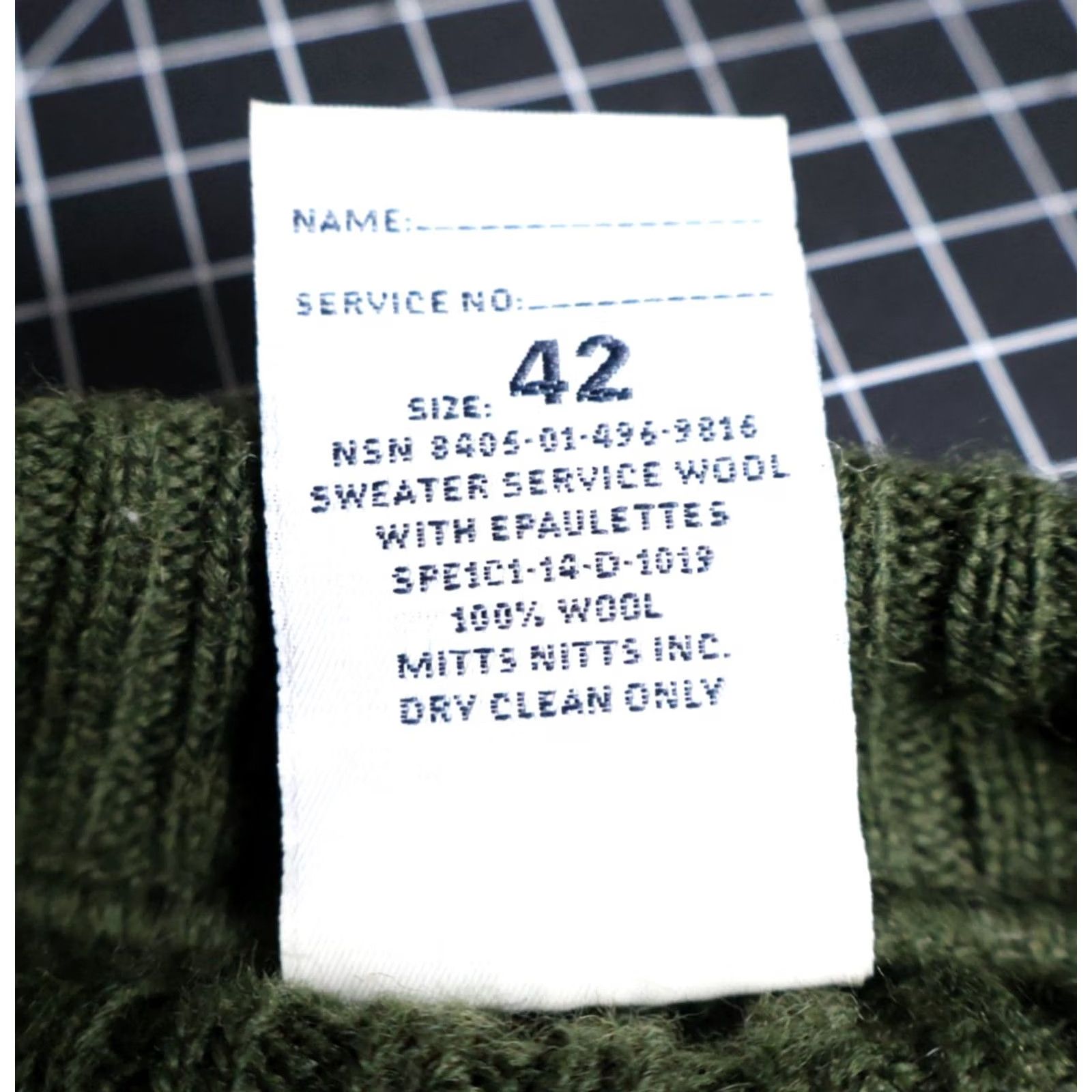Commando US Army Sweatwear Wool Pullover Sweater Long Sleeve Crew Neck Slim Epaulets Green Large 42 Men's Size US L / EU 52-54 / 3 - 4 Thumbnail