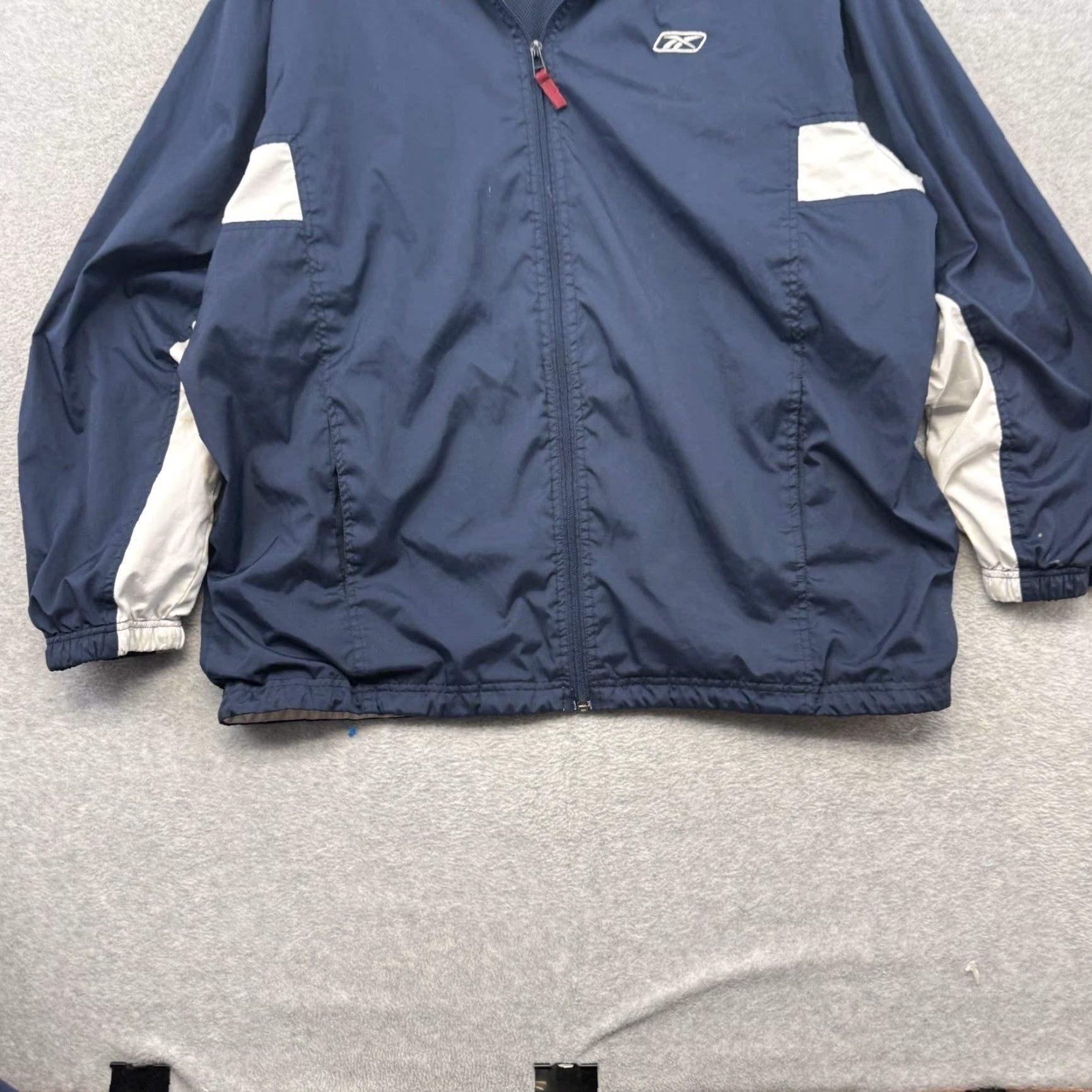 Reebok VINTAGE Reebok Windbreaker Jacket Full Zip Mens XL Navy Blue Y2K Lightweight Size US XL / EU 56 / 4 - 2 Thumbnail