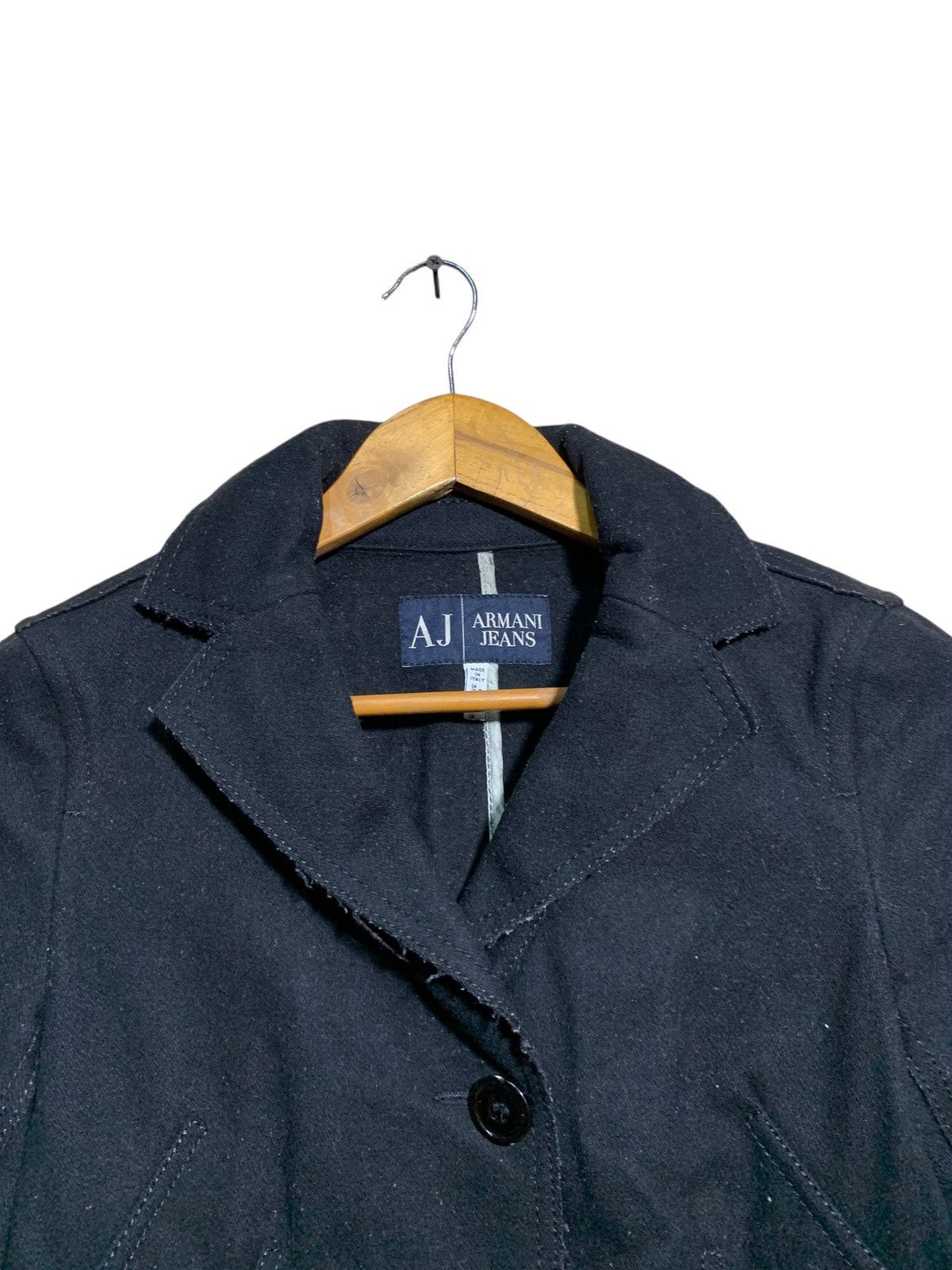 Armani × Armani Collezioni 🔥ARMANI JEANS WOOL JACKETS BLACK Size M / US 6-8 / IT 42-44 - 4 Thumbnail