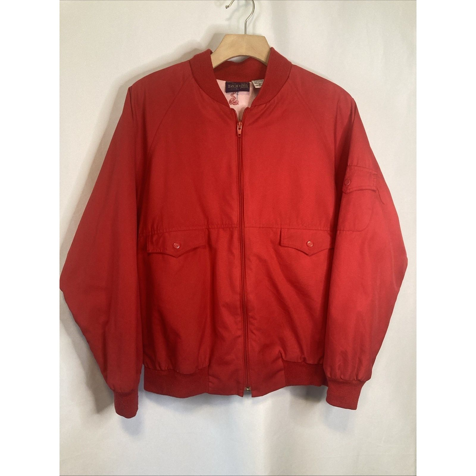 Izod VTG Izod Club Jacket Mens M Red Zip Golf Lined Bomber 80s Size US M / EU 48-50 / 2 - 1 Thumbnail