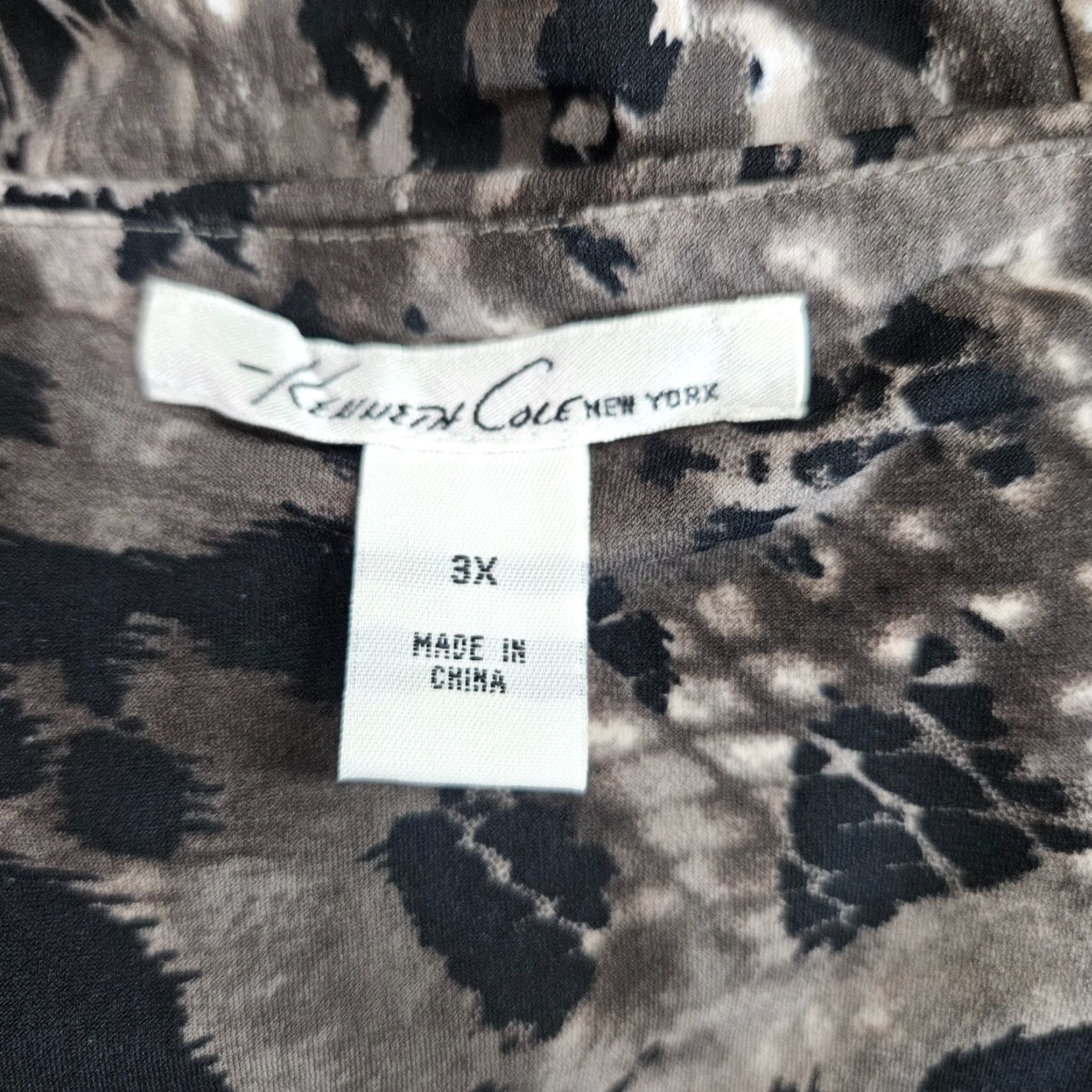 Kenneth Cole Kenneth Cole Womens Top 3X Black Gray Animal Print Sleeveless Polyester Blend Blouse Size XXL / US 16-18 / IT 52-54 - 5 Thumbnail