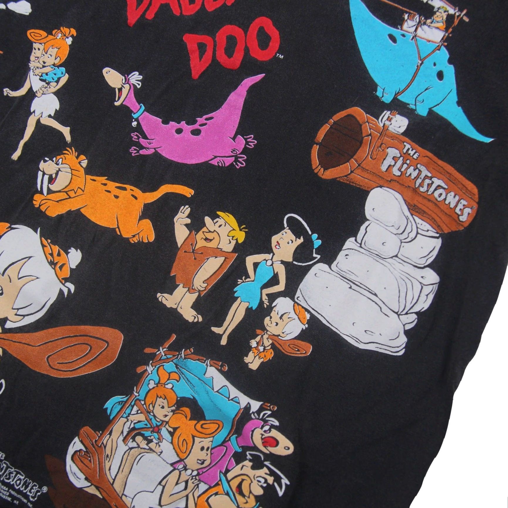 Vintage VINTAGE Flint Stones Mens XL T-Shirt Black Cartoon Allover Graphic 1994 Size US XL / EU 56 / 4 - 4 Thumbnail
