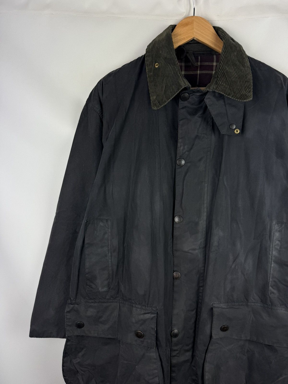 Barbour Barbour A205 Border Vintage Wax Waxed Cotton Hunting Jacket Size US XL / EU 56 / 4 - 2 Thumbnail