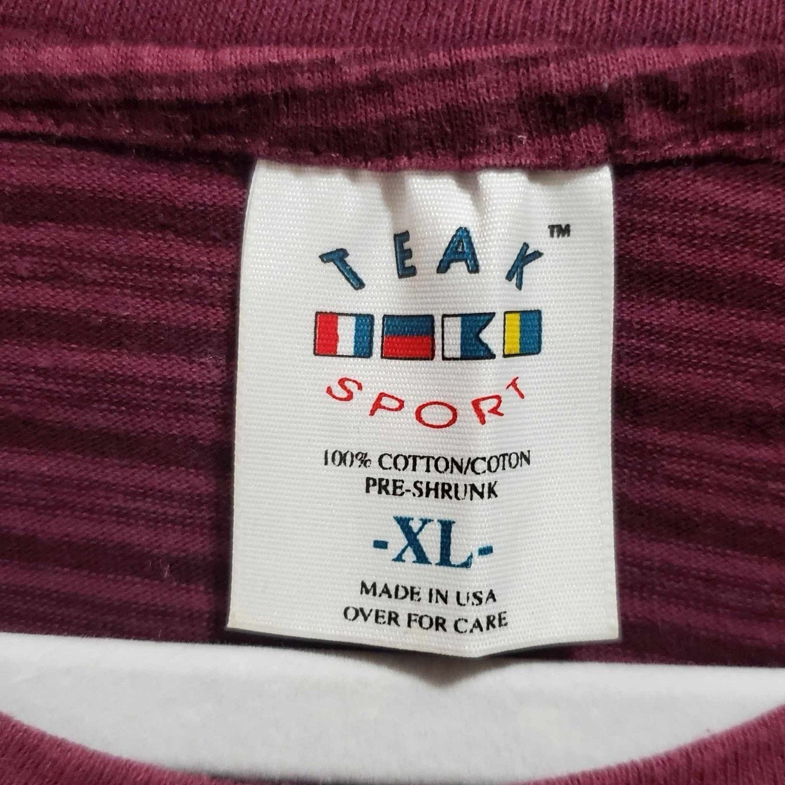 TAAKK Vintage Teak Sport T Shirt Single Stitch Made In USA Striped Size US XL / EU 56 / 4 - 4 Thumbnail