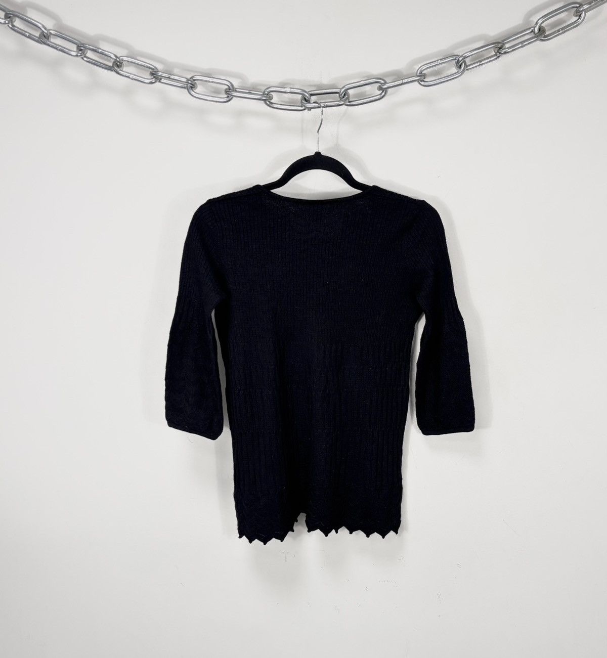 Missoni Missoni M Women’s Black Ribbed Knit Top Short Sleeve Sweater Size S / US 4 / IT 40 - 8 Thumbnail