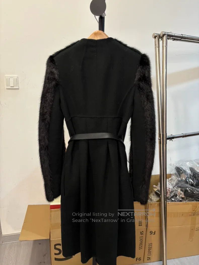 Fendi Fendi High-End Fur-Trimmed Moss Green Cashmere Coat Size XS / US 0-2 / IT 36-38 - 7 Thumbnail
