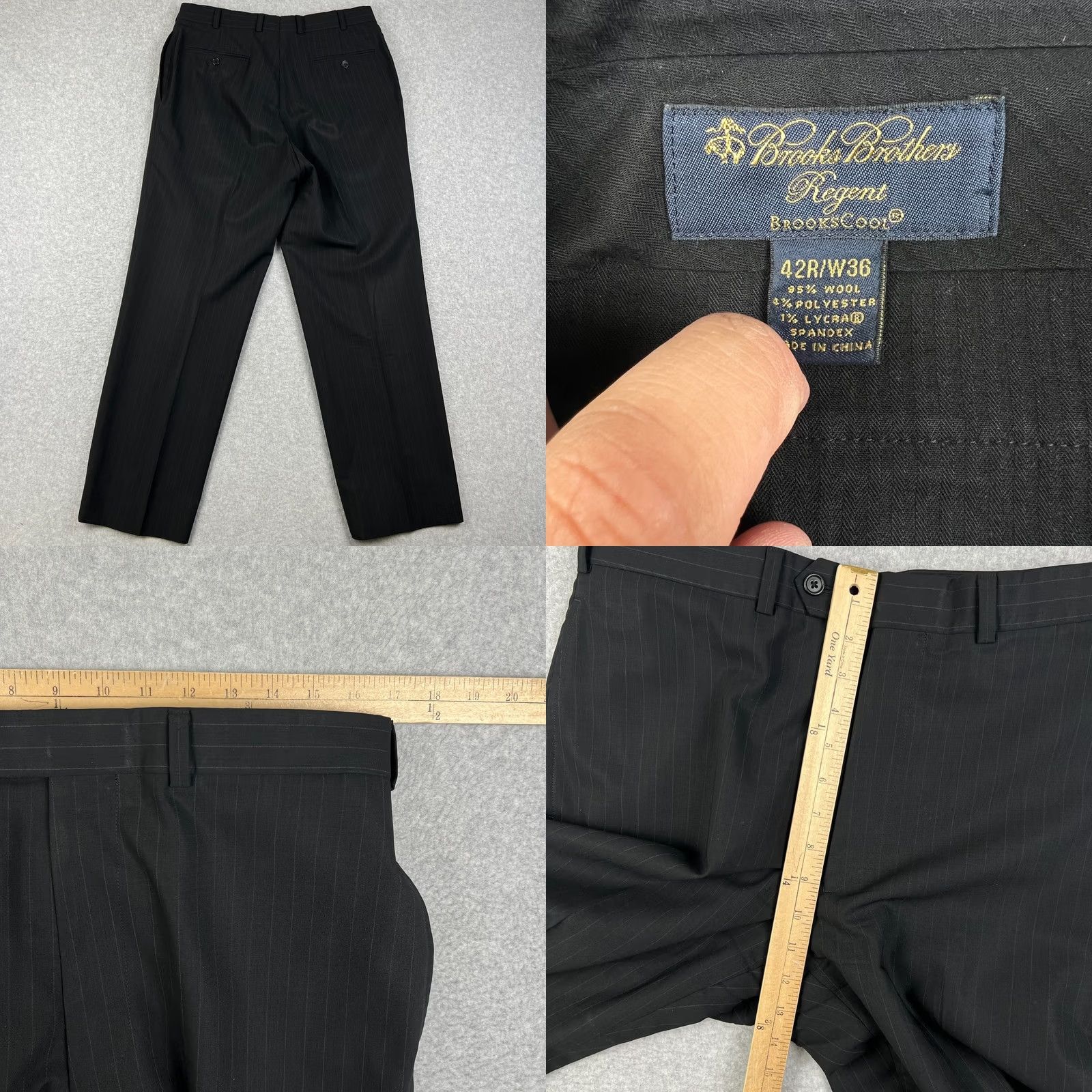 Brooks Brothers Brooks Brothers Regent Brookscool Pinstripe Suit Coat Pants Set 42R Black 2 Piece Men Regular Wool Pinstripe Suit Coat Pants Set 42R 36x29 Black Size 42R - 9 Thumbnail