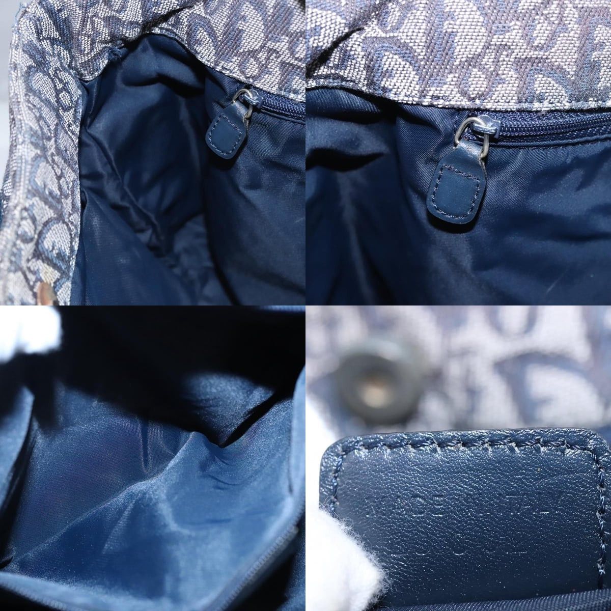 Dior DIOR Trotter Canvas Hand Bag Navy Gold Size ONE SIZE - 12 Thumbnail