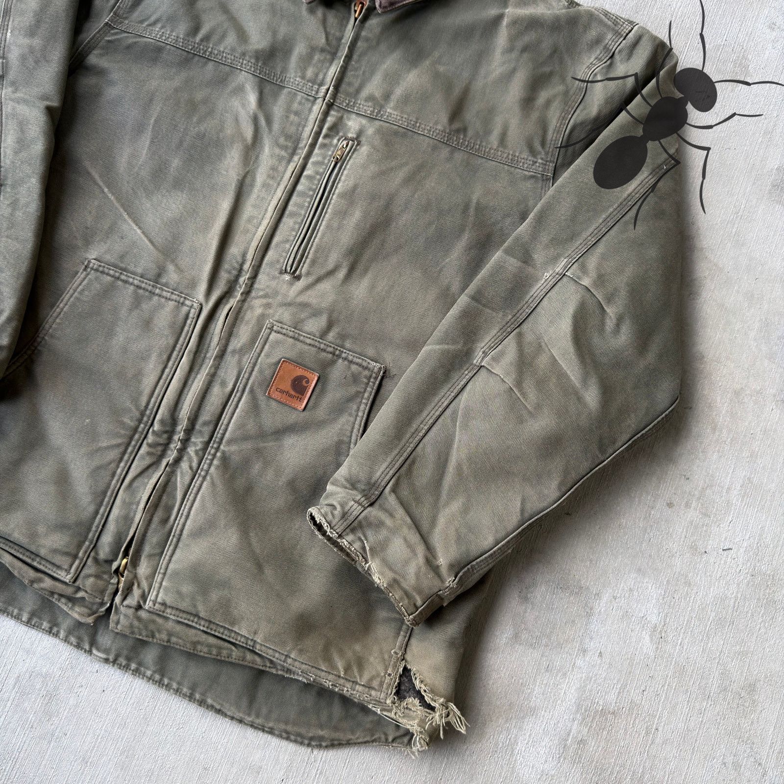 Carhartt × Vintage Carhartt C61 ARG green chore Sherpa work wear jacket Size US L / EU 52-54 / 3 - 4 Thumbnail