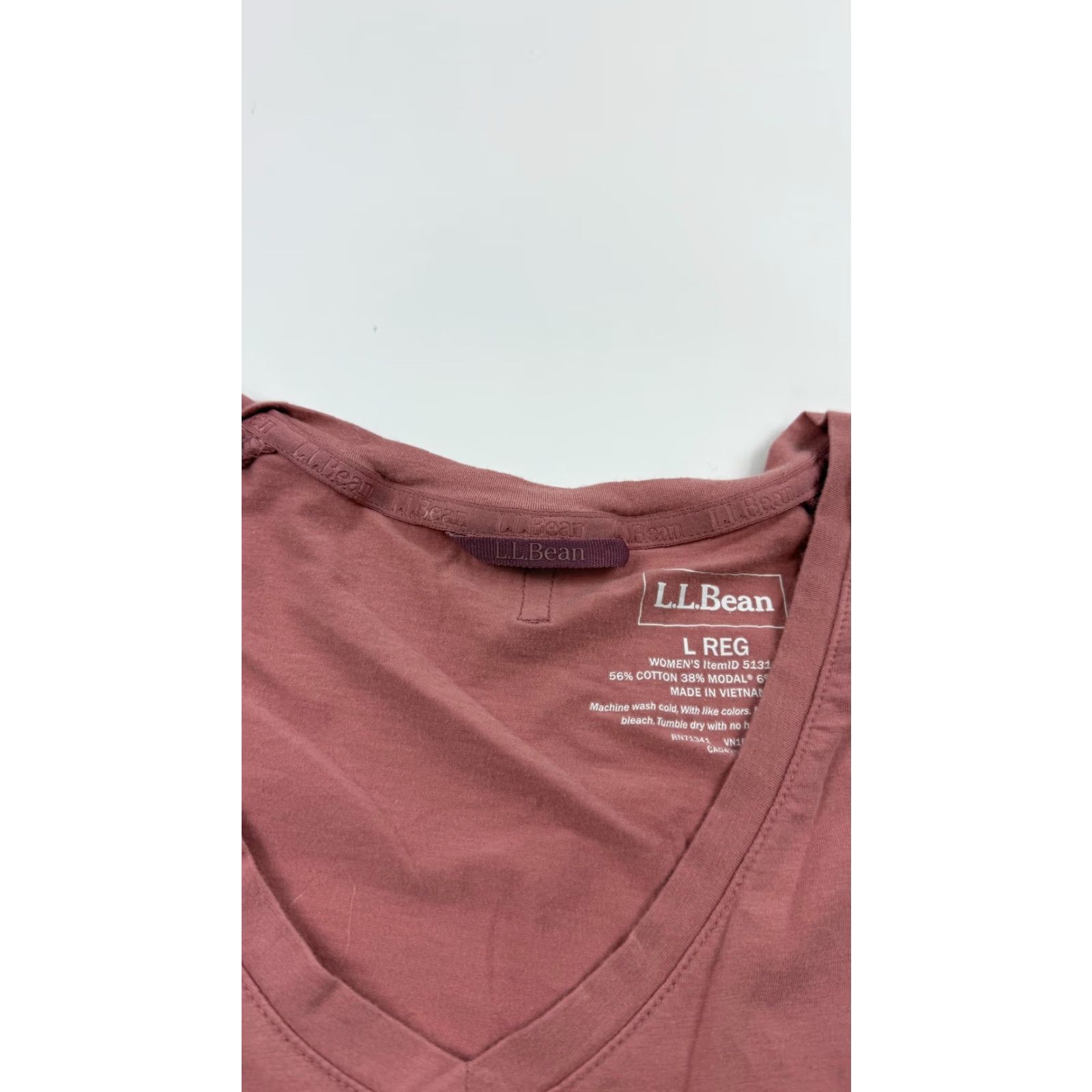Vintage L.L.Bean Shirt Womens Large Mauve Pink Sleeveless V-Neck Modal Blend Stretch Size L / US 10 / IT 46 - 4 Thumbnail
