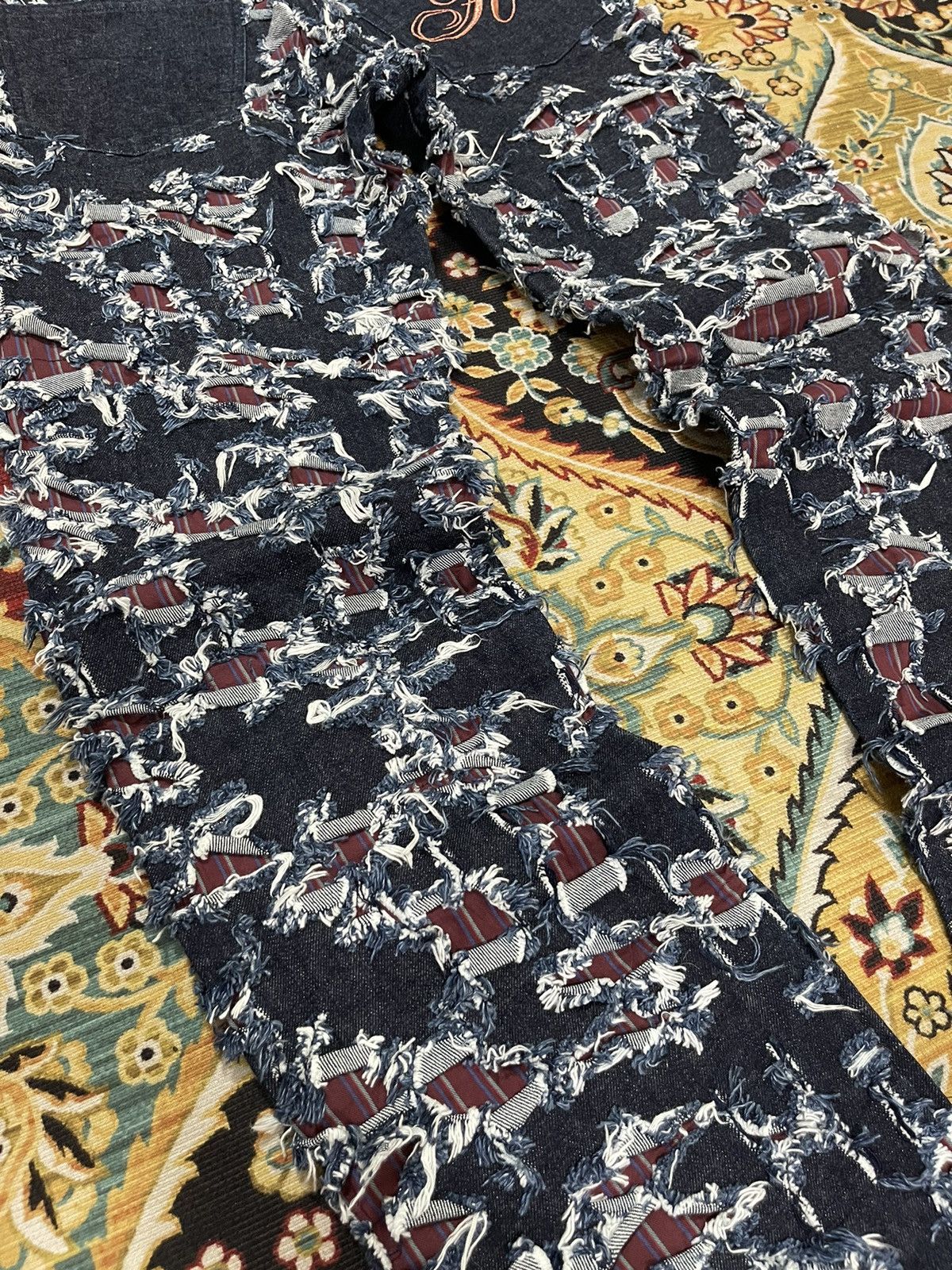 Japanese Brand Vintage Altch Destroyed Rips And Patchess Distressed Jeans Size US 29 - 5 Thumbnail