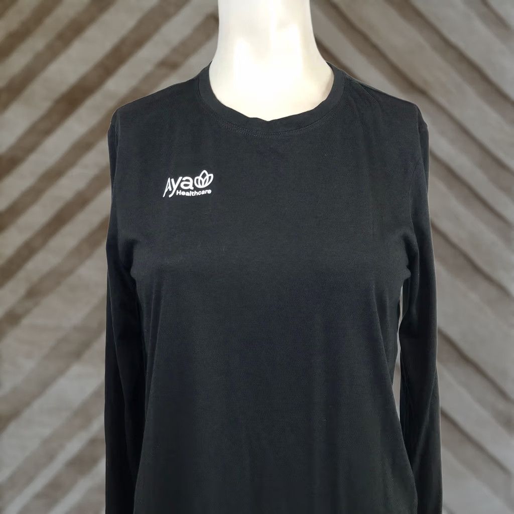 Logo 7 FIGS Shirt Mens S Black Super Soft Long Sleeve Underscrub Aya Healthcare Logo Size US S / EU 44-46 / 1 - 1 Thumbnail