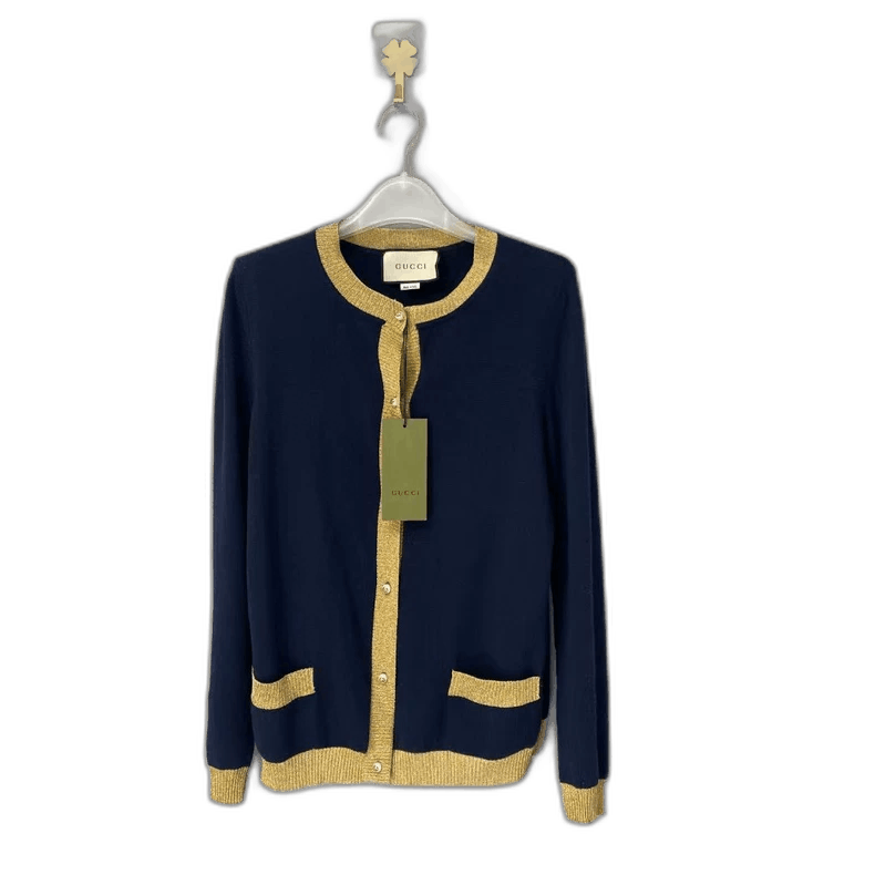 Gucci Gucci Black Gold Trim Knitted Cardigan-yf Size US M / EU 48-50 / 2 - 1 Thumbnail