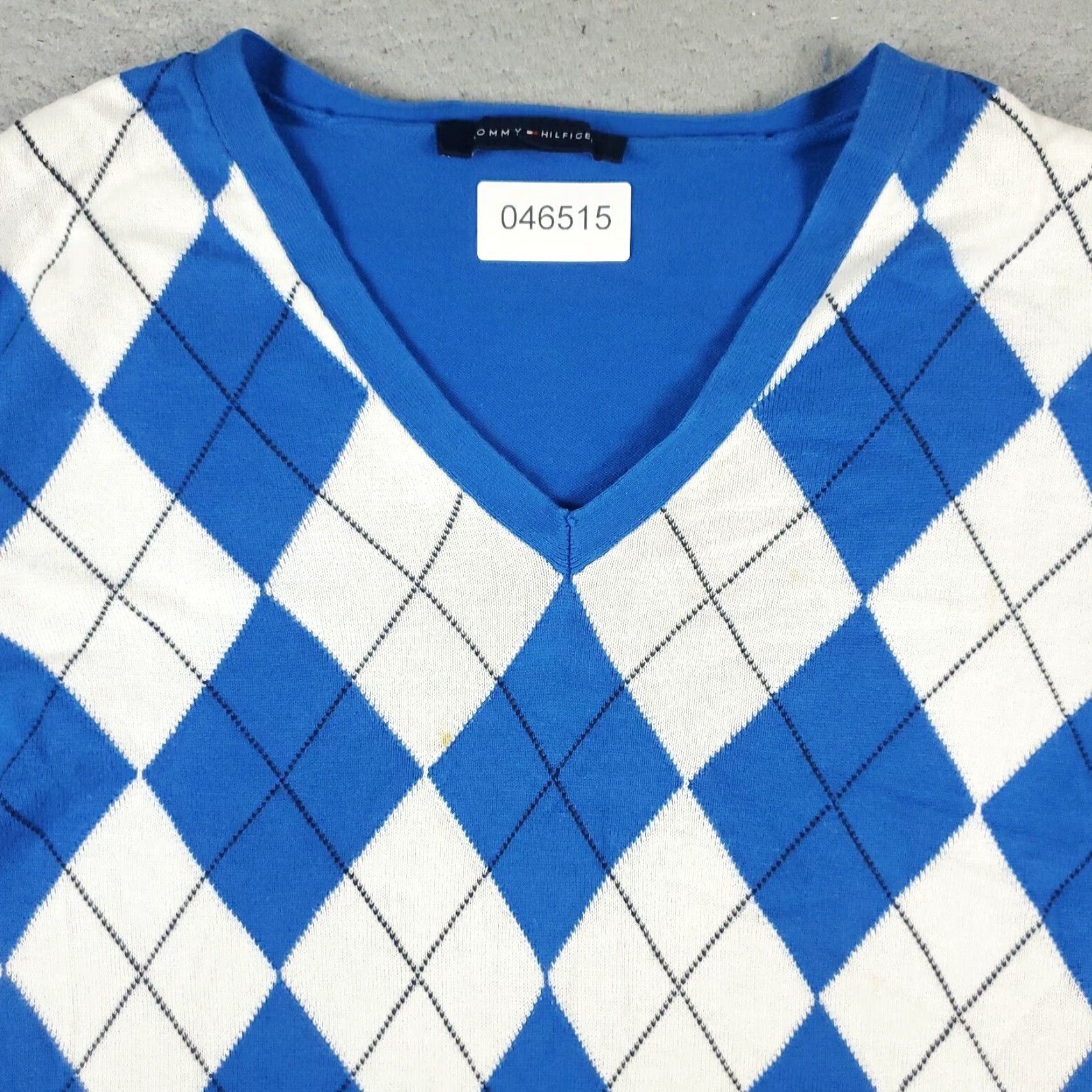 Tommy Hilfiger Tommy Hilfiger Argyle Sweater Womens Medium Blue Casual Pullover Size M / US 6-8 / IT 42-44 - 2 Thumbnail
