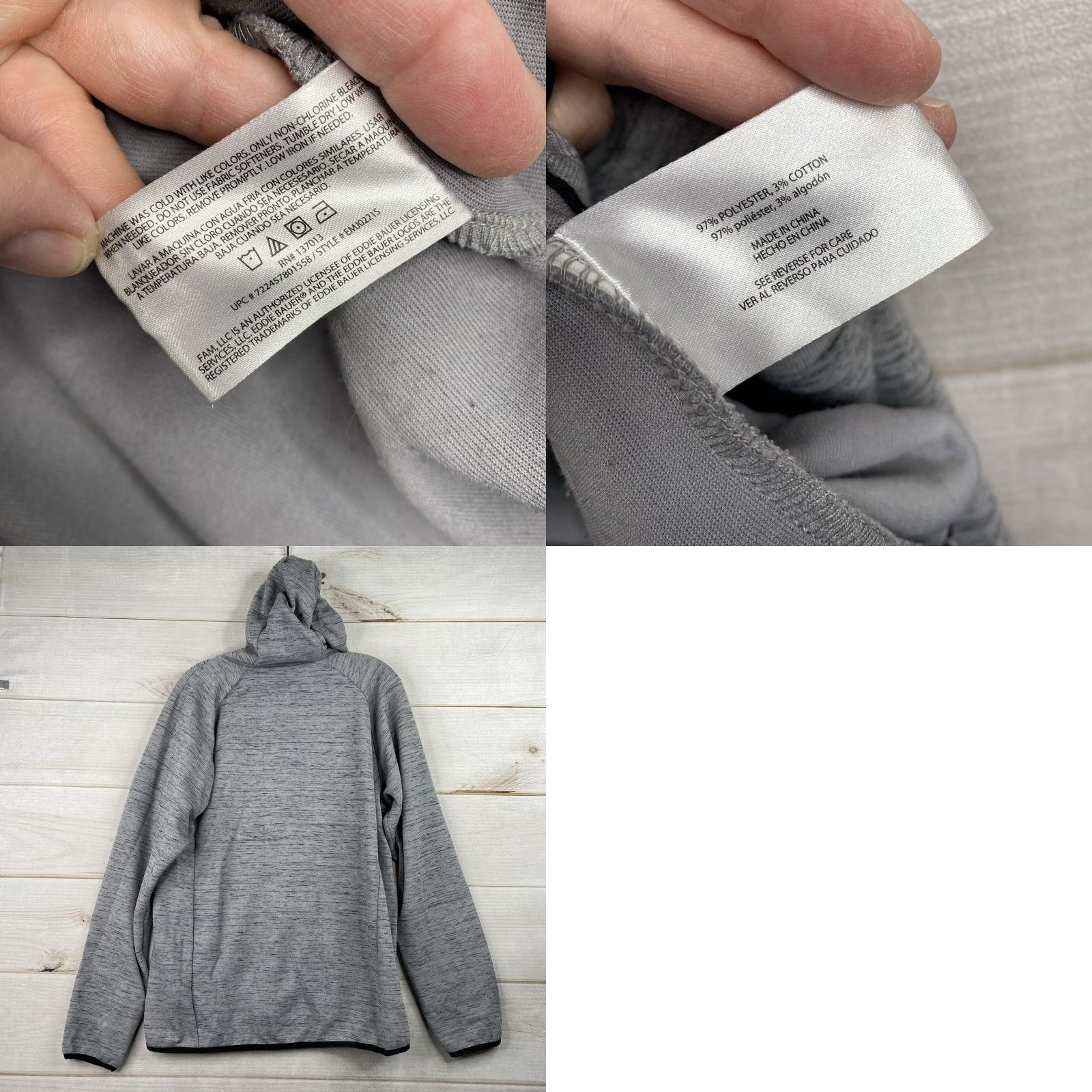 Eddie Bauer Eddie Bauer Hoodie Mens M Gray Full Zip Sweatshirt Jacket Casual Activewear Size US M / EU 48-50 / 2 - 8 Thumbnail