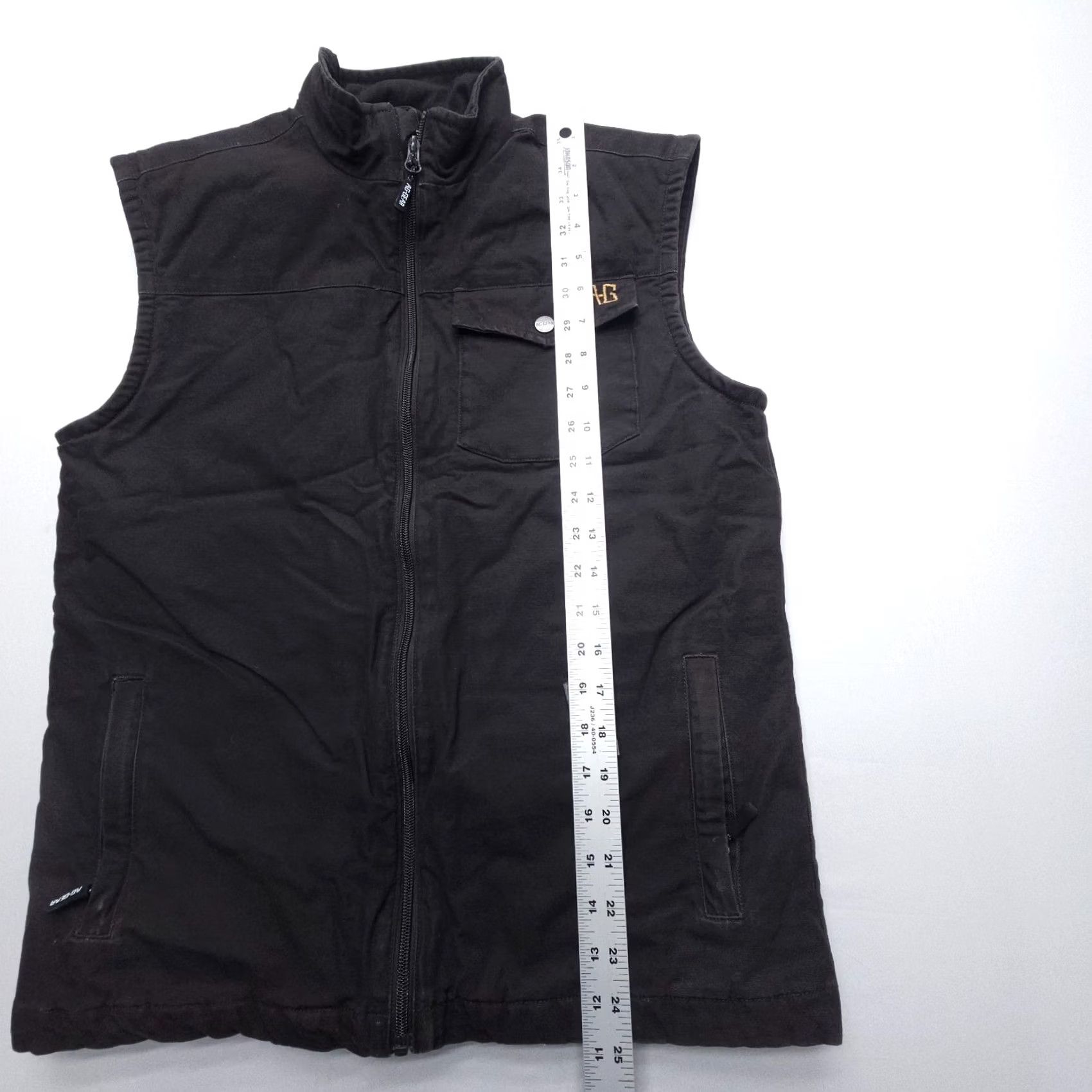 La Gear AG Gear Winston Vest Mens Small Black Full Zip Chore Farm Canvas Workwear Ranch Shirt Size US S / EU 44-46 / 1 - 6 Thumbnail