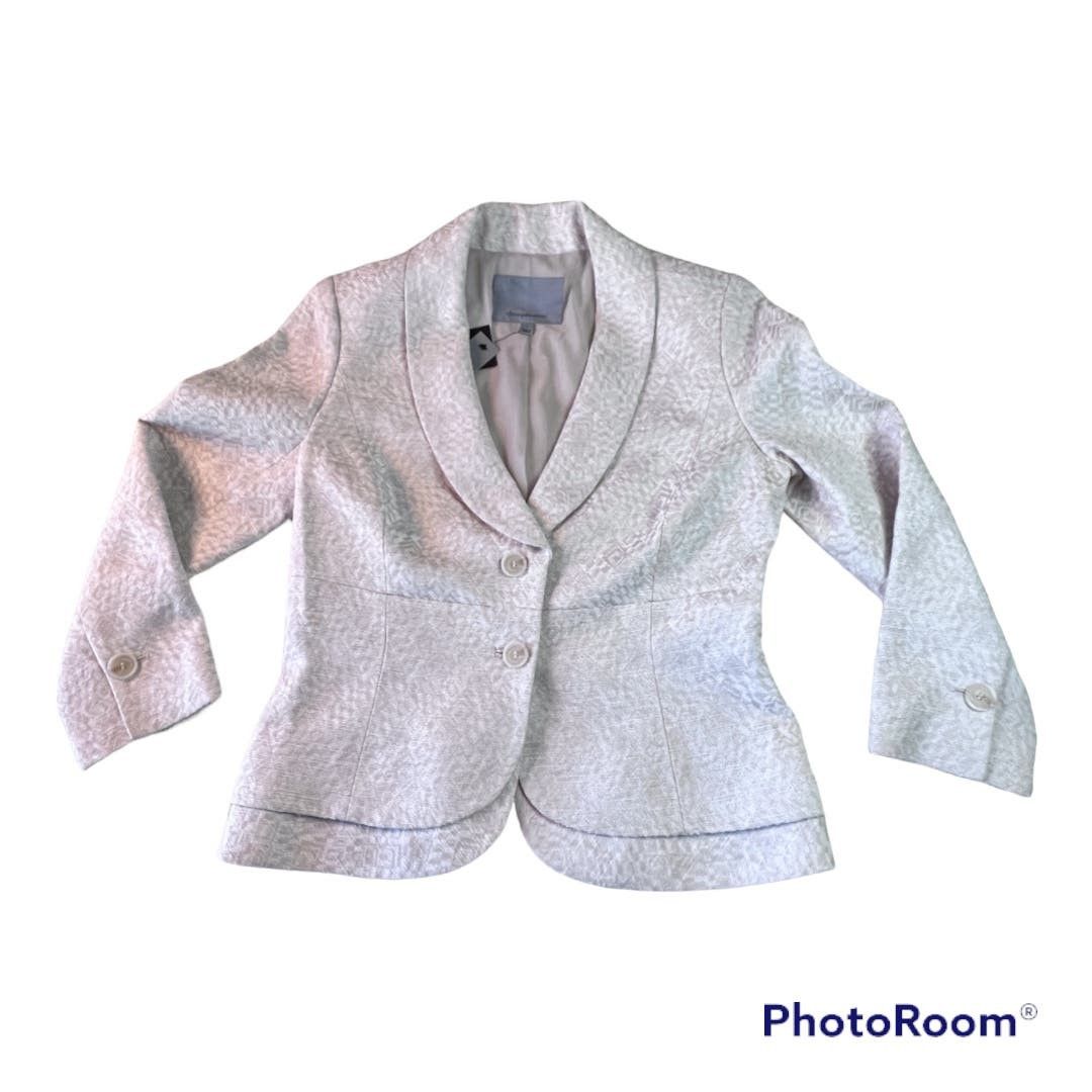 image of Classiques Entier Women's S Neutral Jacqrd Suit Jacket New in Cream (Size Small)