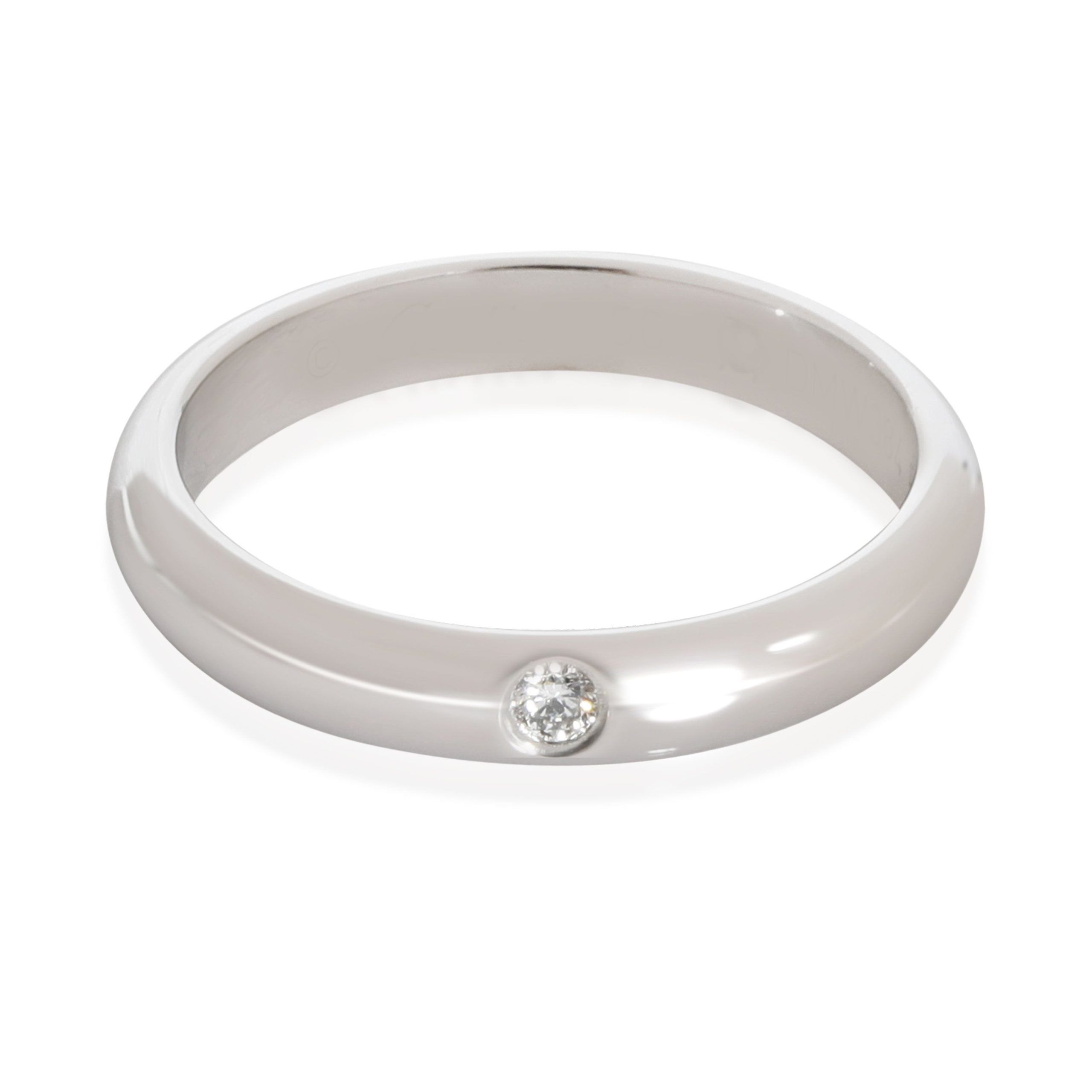 image of Cartier 1895 Diamond Wedding Band In Platinum 0.04 Ctw in Silver, Women's