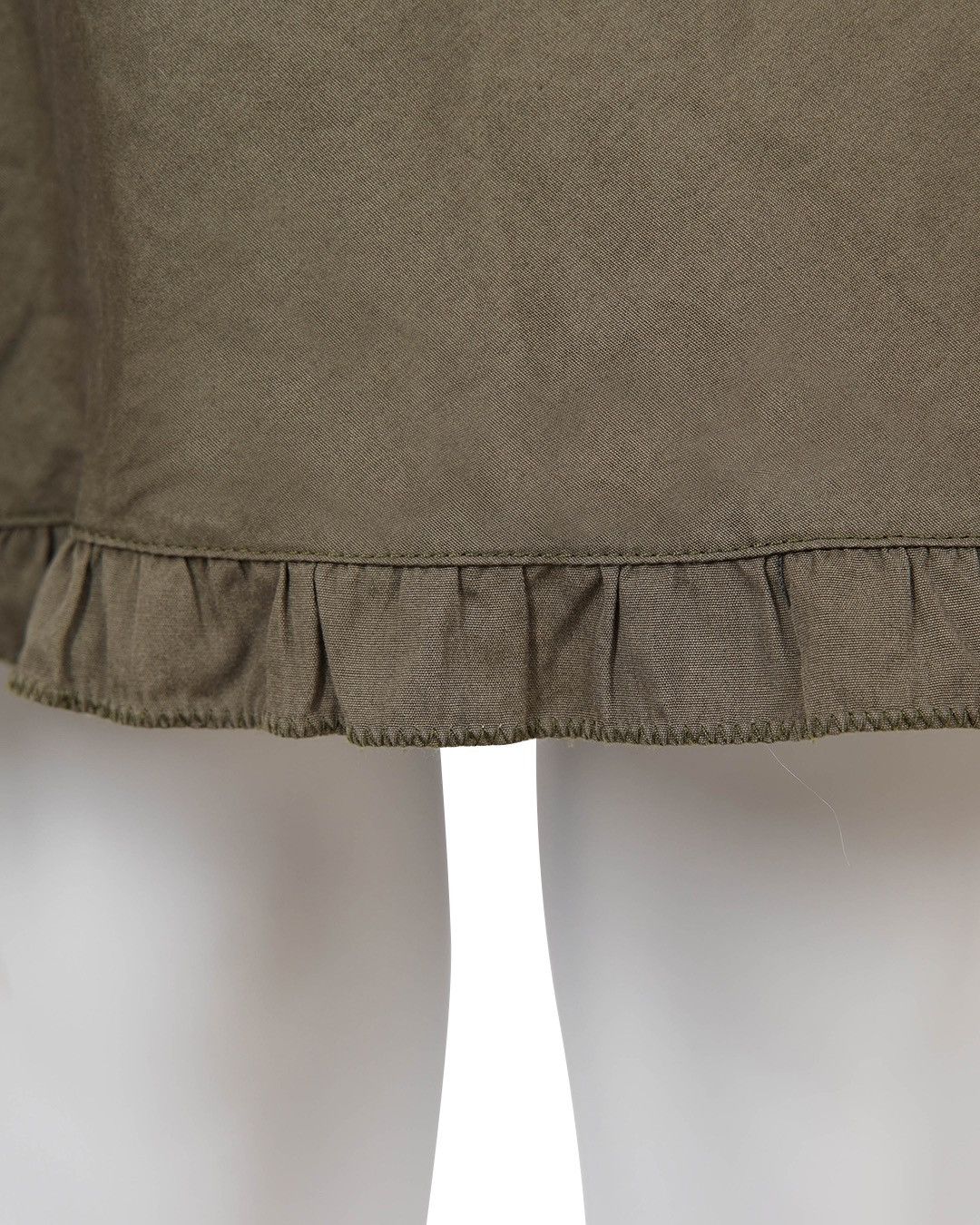 Miu Miu Miu Miu S/S1999 Ruffle Edge Dress in Olive Green Size S / US 4 / IT 40 - 8 Thumbnail