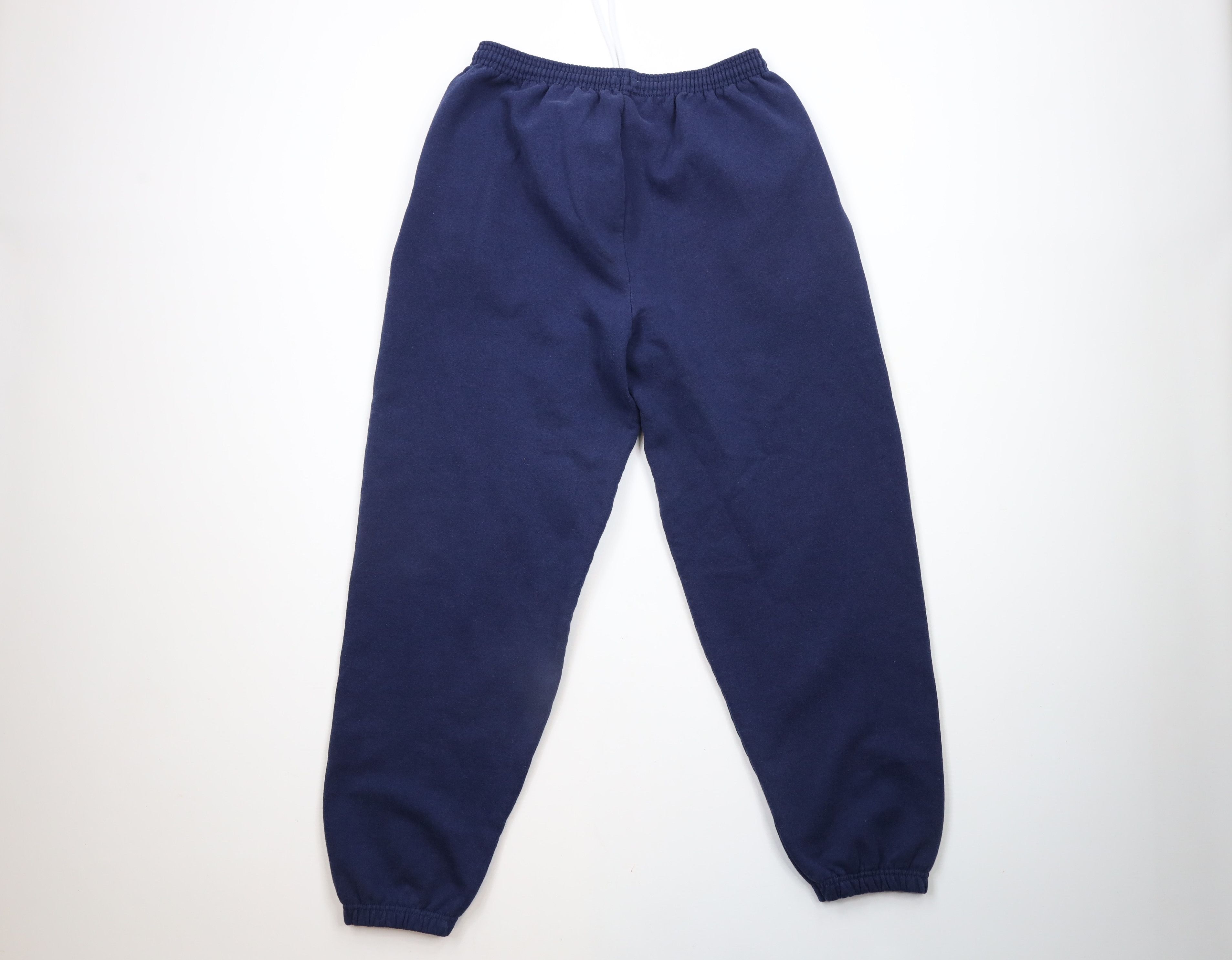 Vintage Vintage 90s Streetwear Blank Cuffed Sweatpants Joggers Blue Size US 34 / EU 50 - 9 Thumbnail